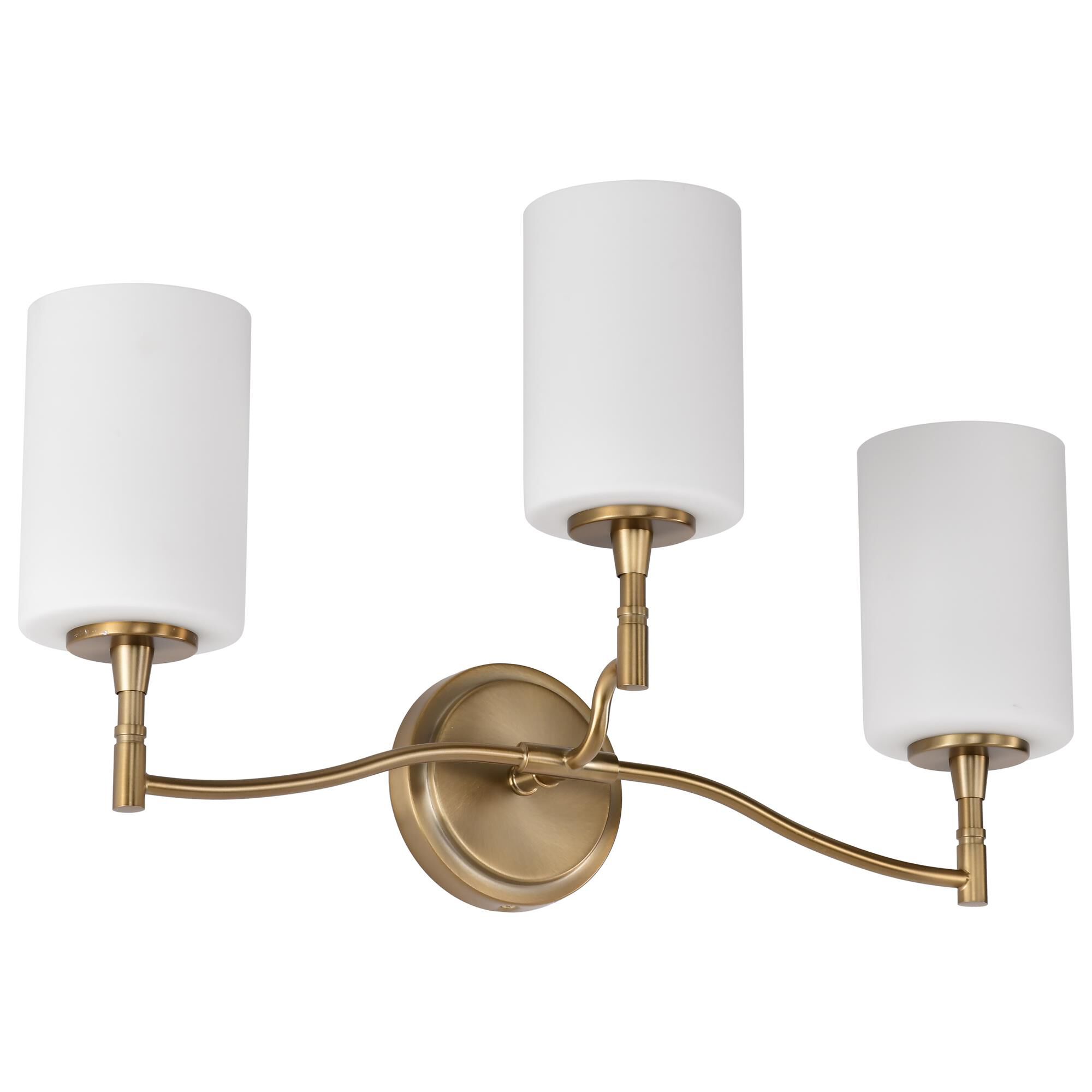 Shown in Burnished Brass finish and White Opal glass