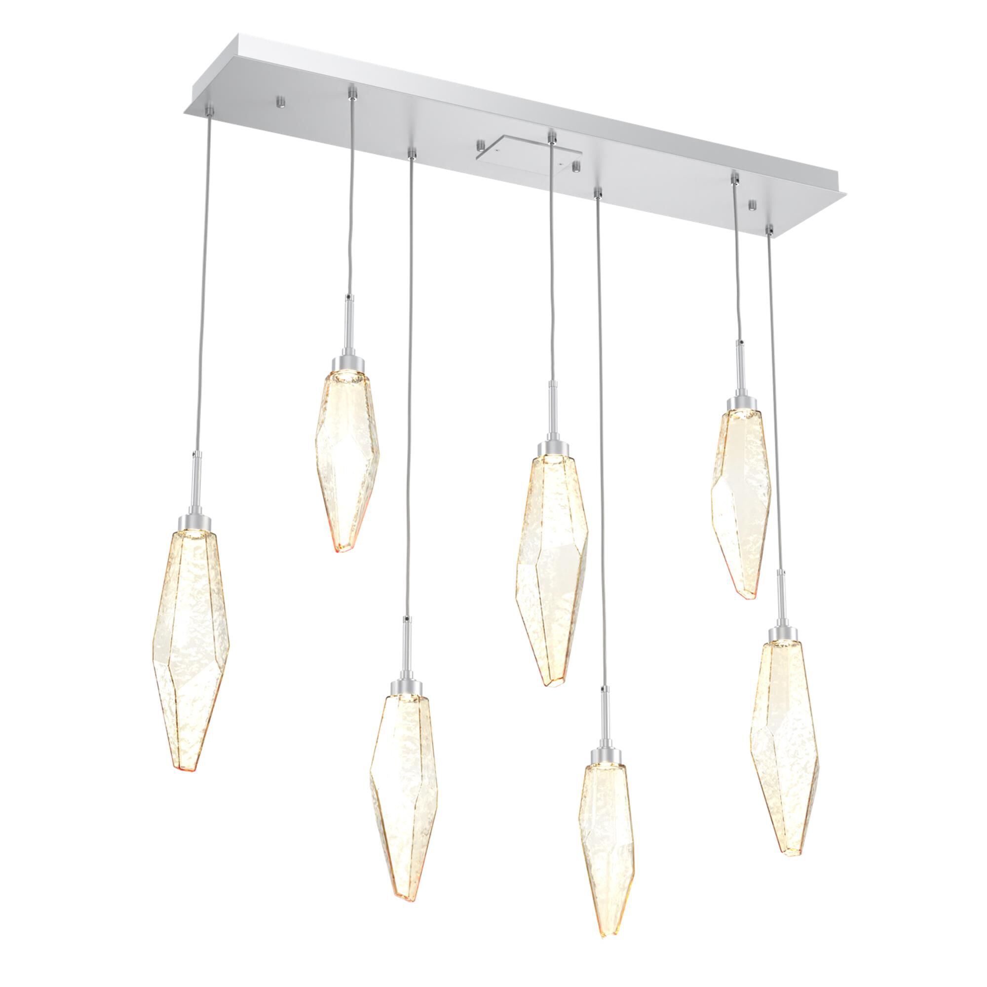 Shown in Classic Silver finish and Chilled Blown And Amber glass