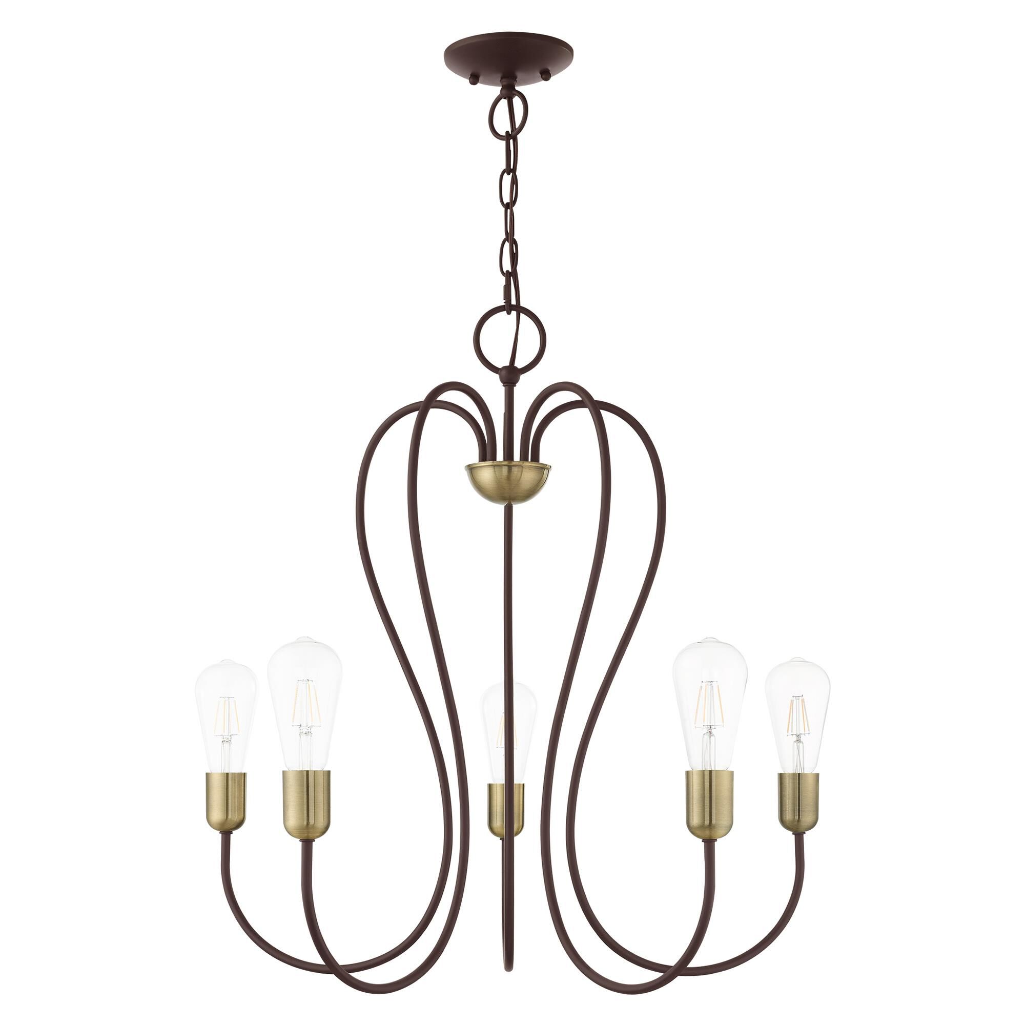 Shown in Bronze With Antique Brass Accents finish