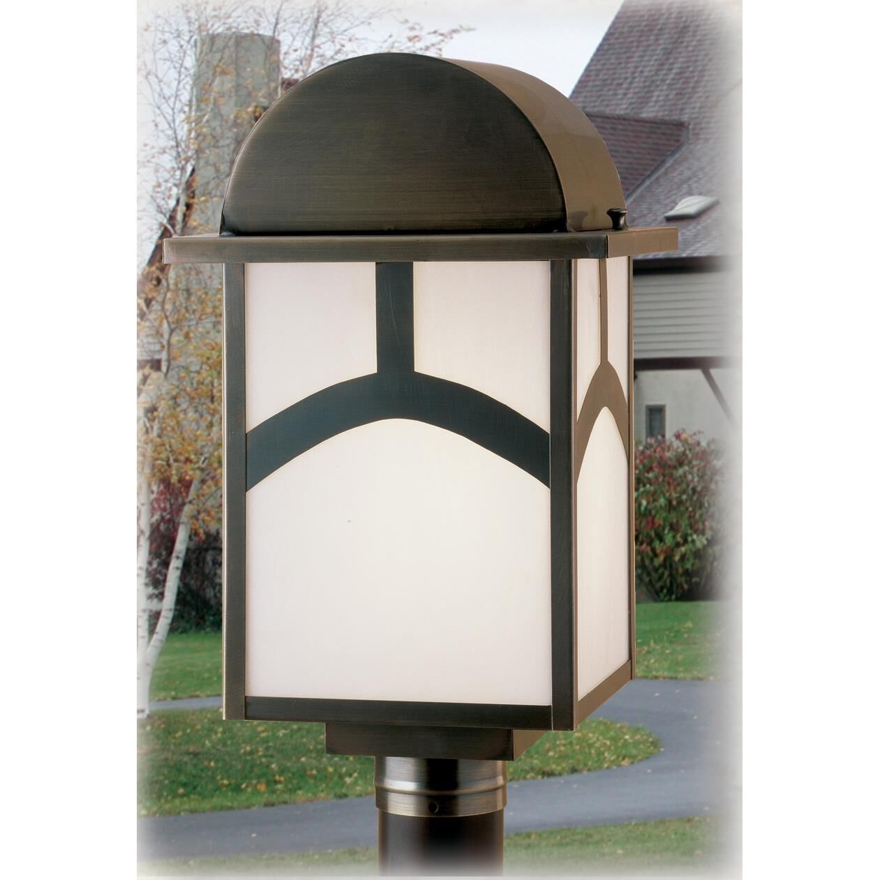 Mission Hill Top 18 Inch Tall 1 Light Outdoor Post Lamp by Meyda Lighting