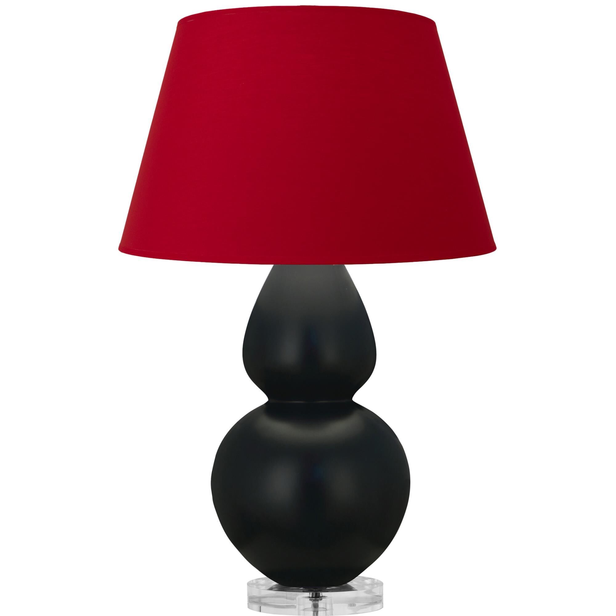 Shown in Matte Obsidian finish and Black and Red shade and Lucite accent