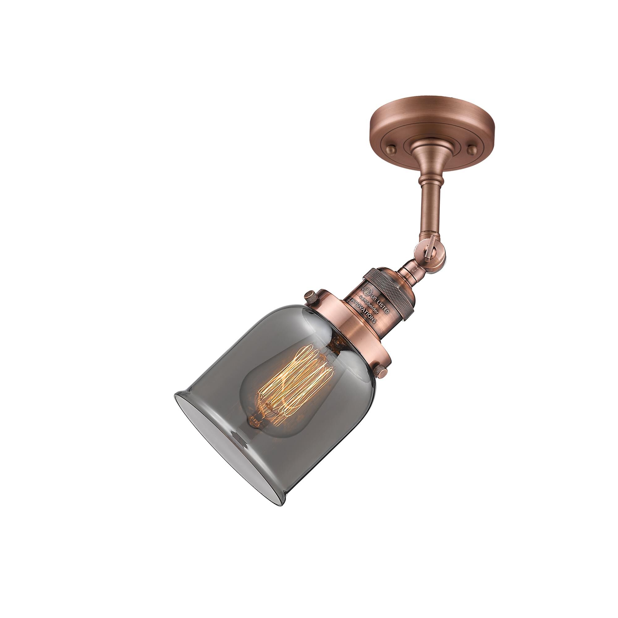 Shown in Antique Copper finish and Plated Smoked glass