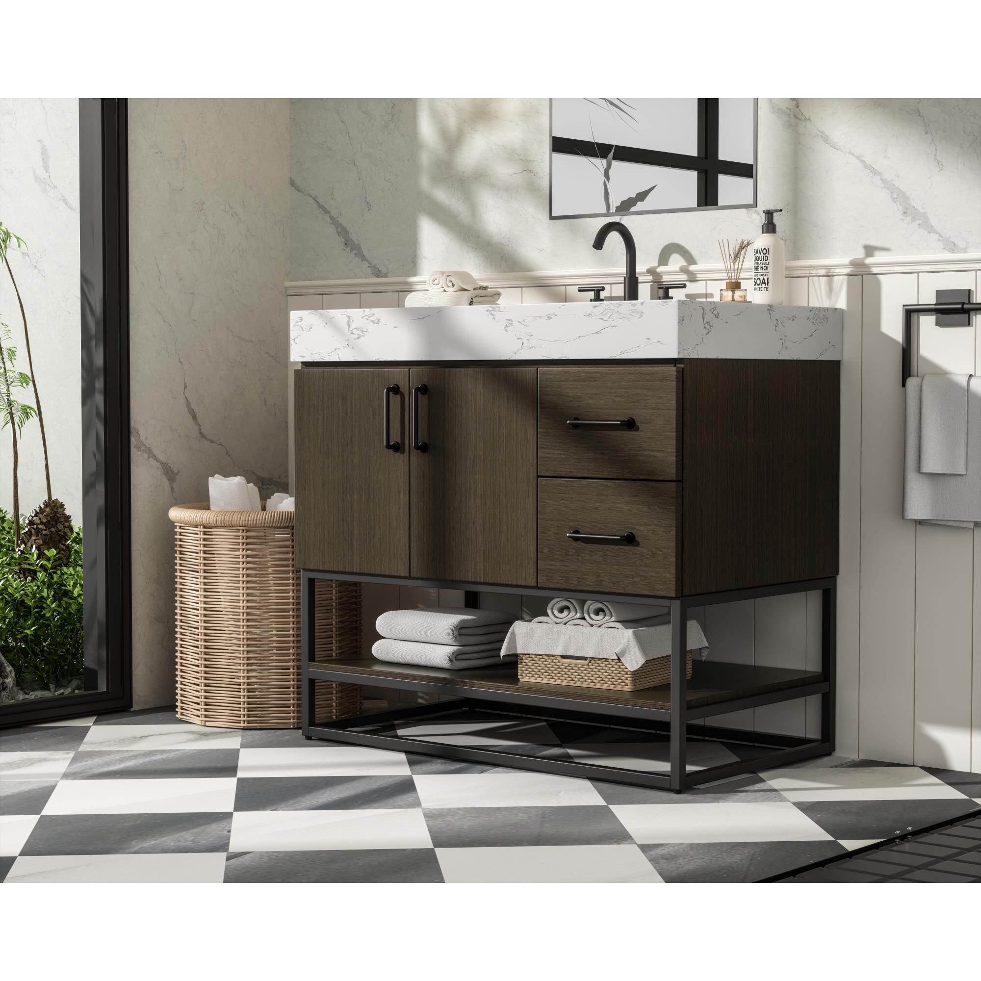 Shown in Mocha Brown finish