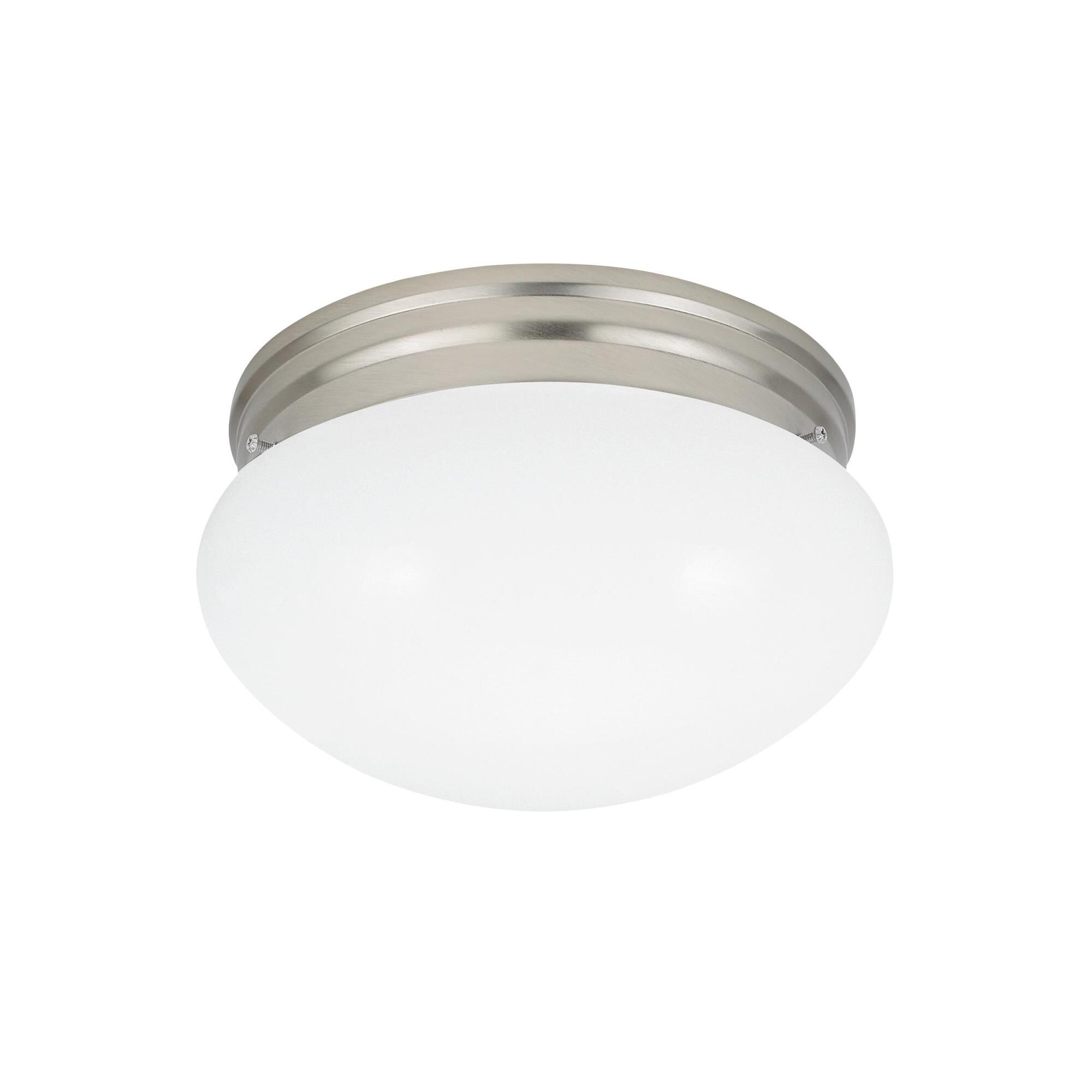 Shown in Brushed Nickel finish and Smooth White  Diffuser glass and Smooth White Glass Diffuser shade