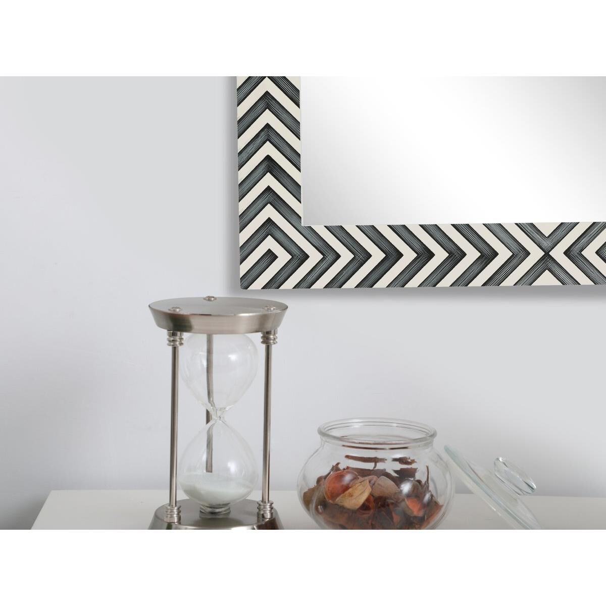 Rectangular mirror 32x27 inch in chevron Wall Mirror by Elegant Decor