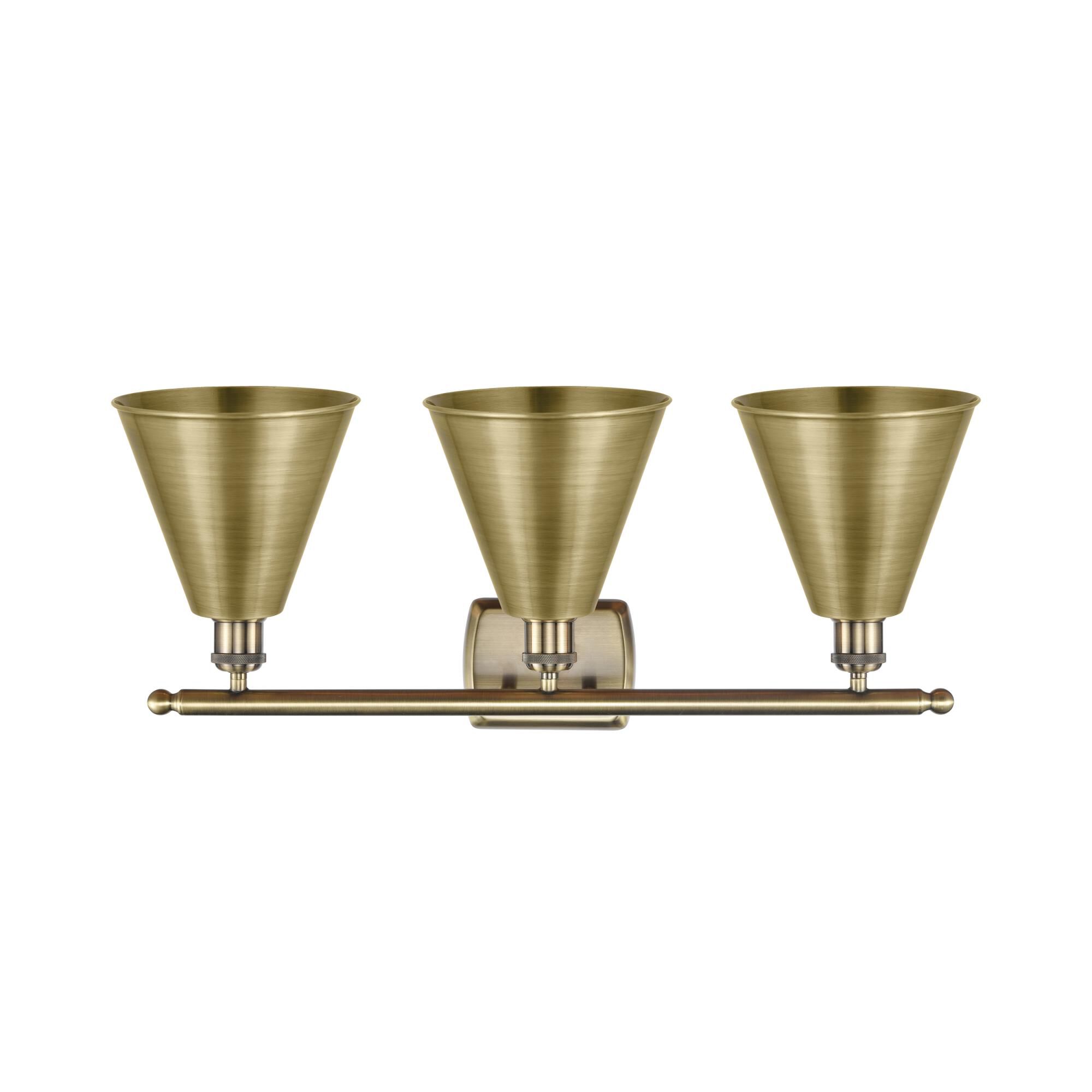 Bruno Marashlian Ballston Cone 28 Inch 3 Light Bath Vanity Light by Innovations Lighting