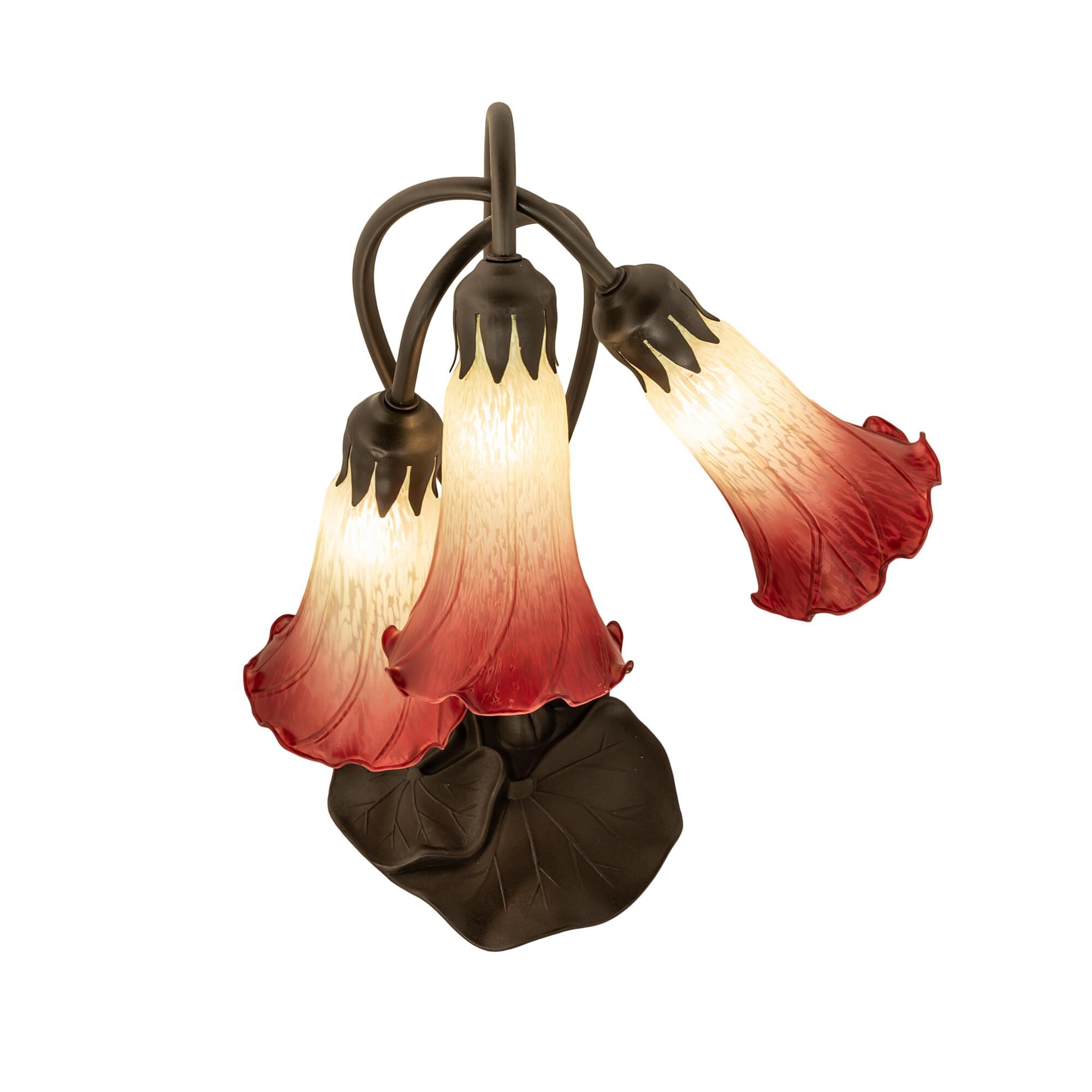 Shown in Mahogany Bronze finish and Cranberry;Green glass