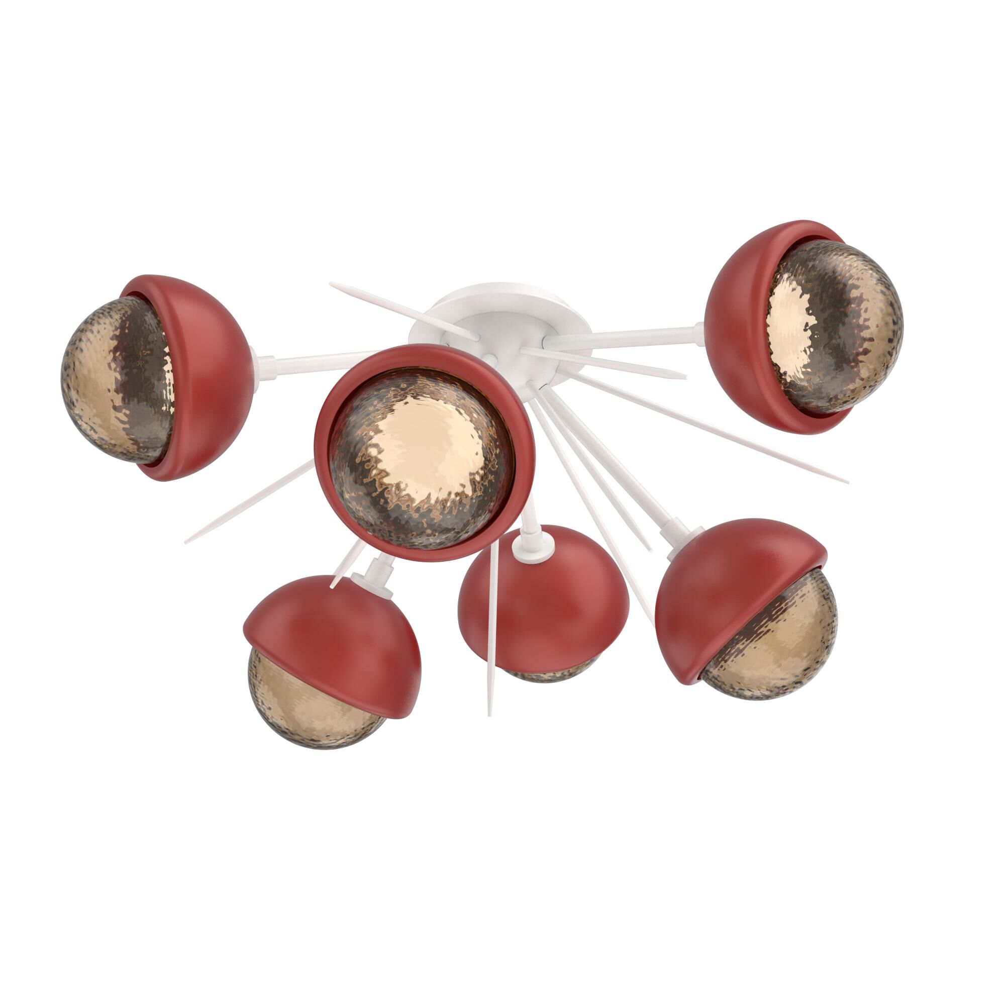 Shown in Salt White finish and Bronze glass and Cinnamon Red accent