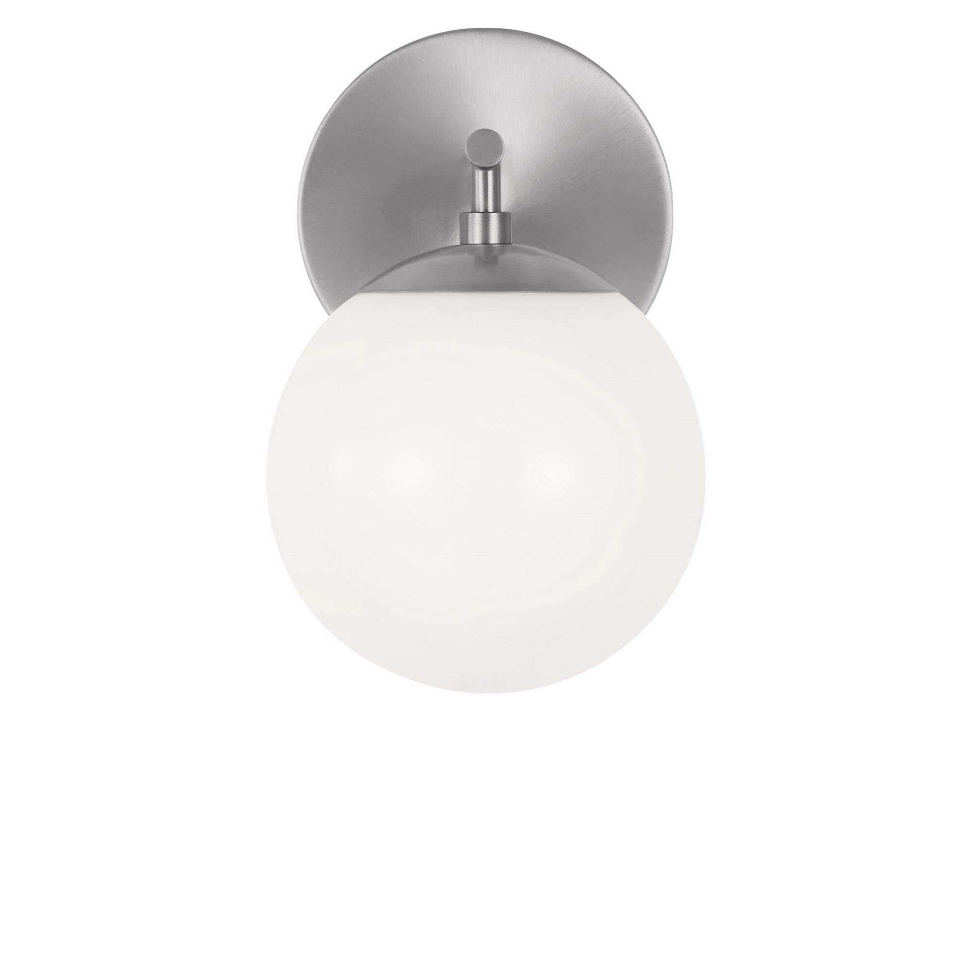 Shown in Brushed Nickel finish and Clear White glass