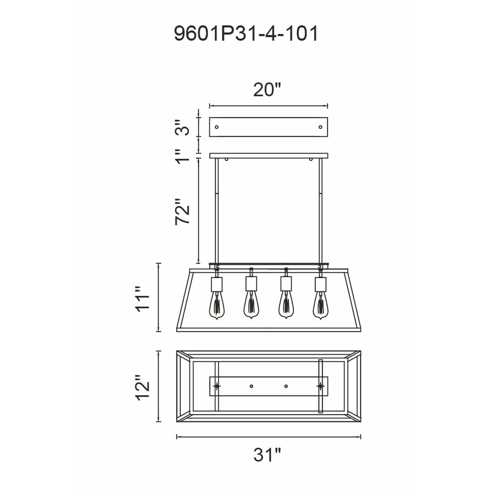 Shown in Black finish and Clear shade