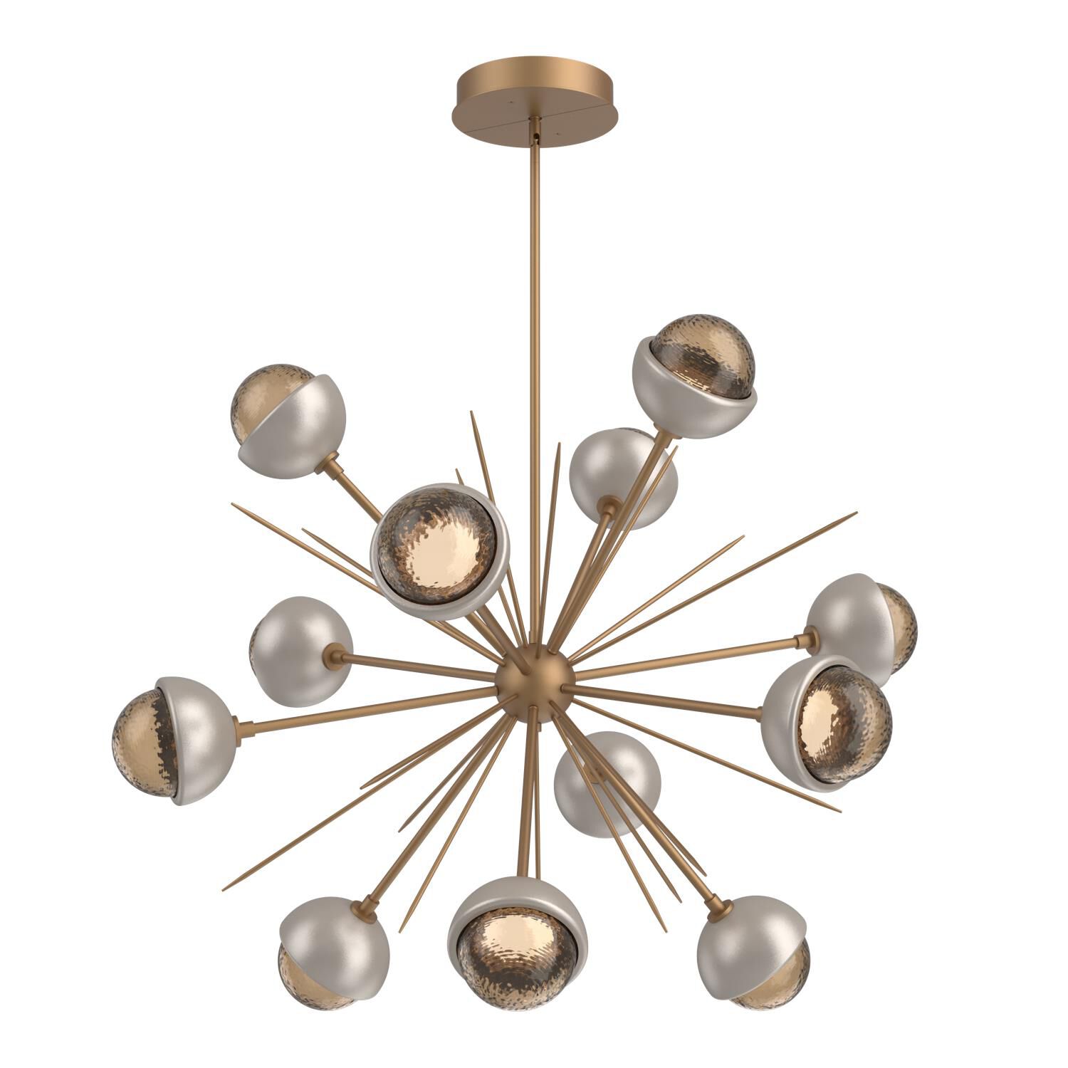 Shown in Novel Brass finish and Bronze glass and Beige Silver accent