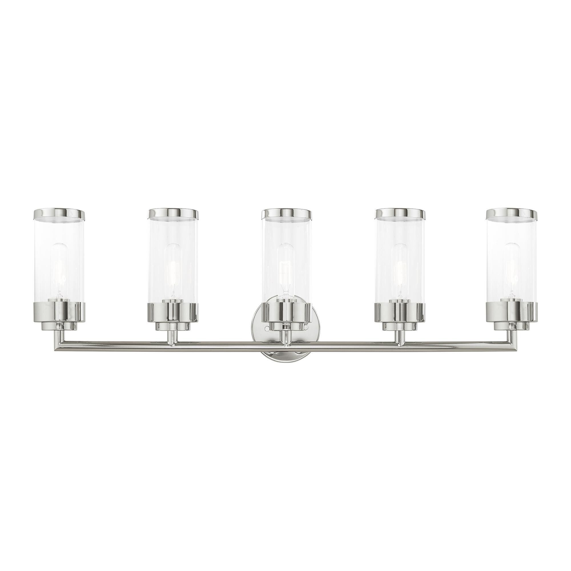 Shown in Polished Chrome finish and Clear glass