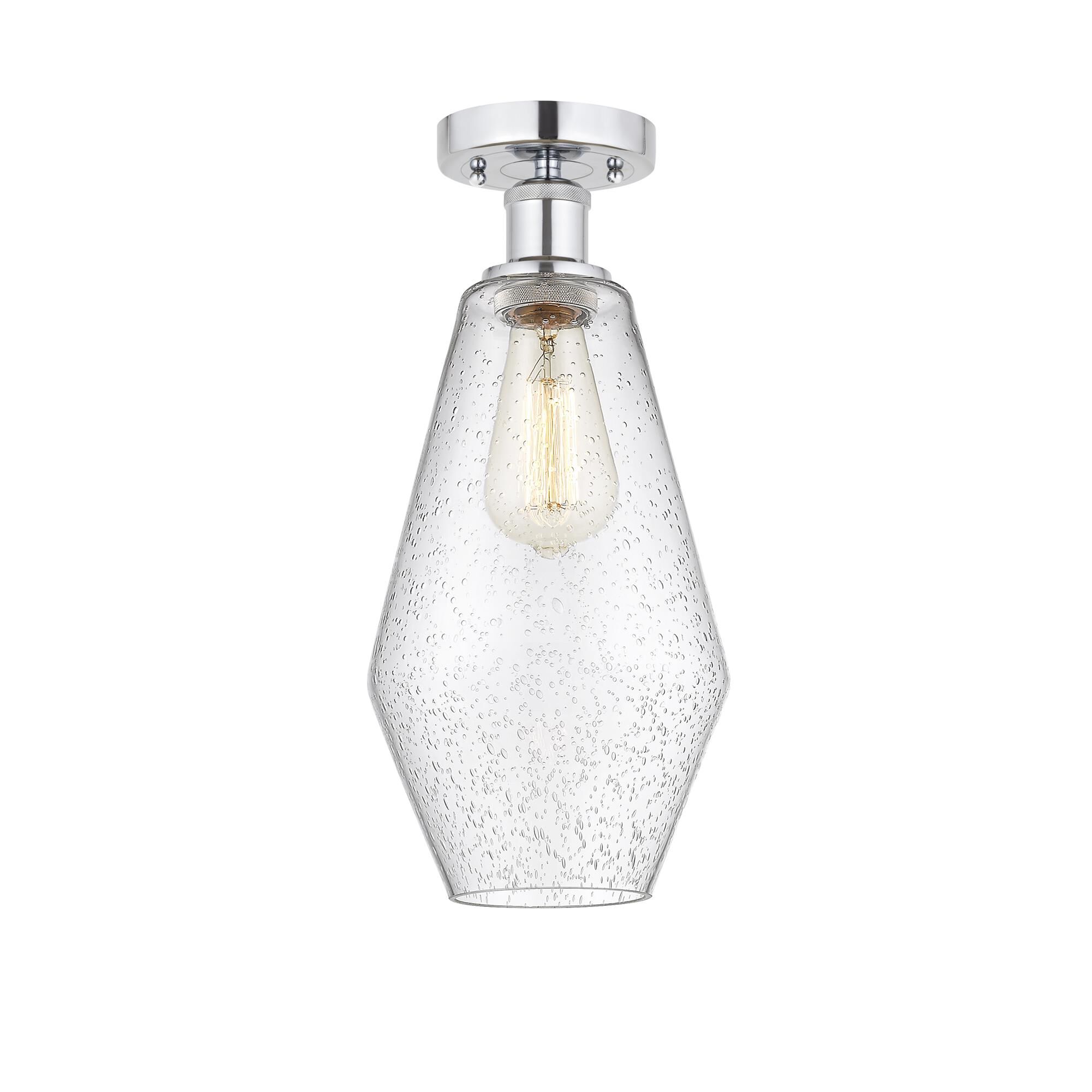 Shown in Polished Chrome, Seedy finish and Seedy glass and Seedy Glass shade