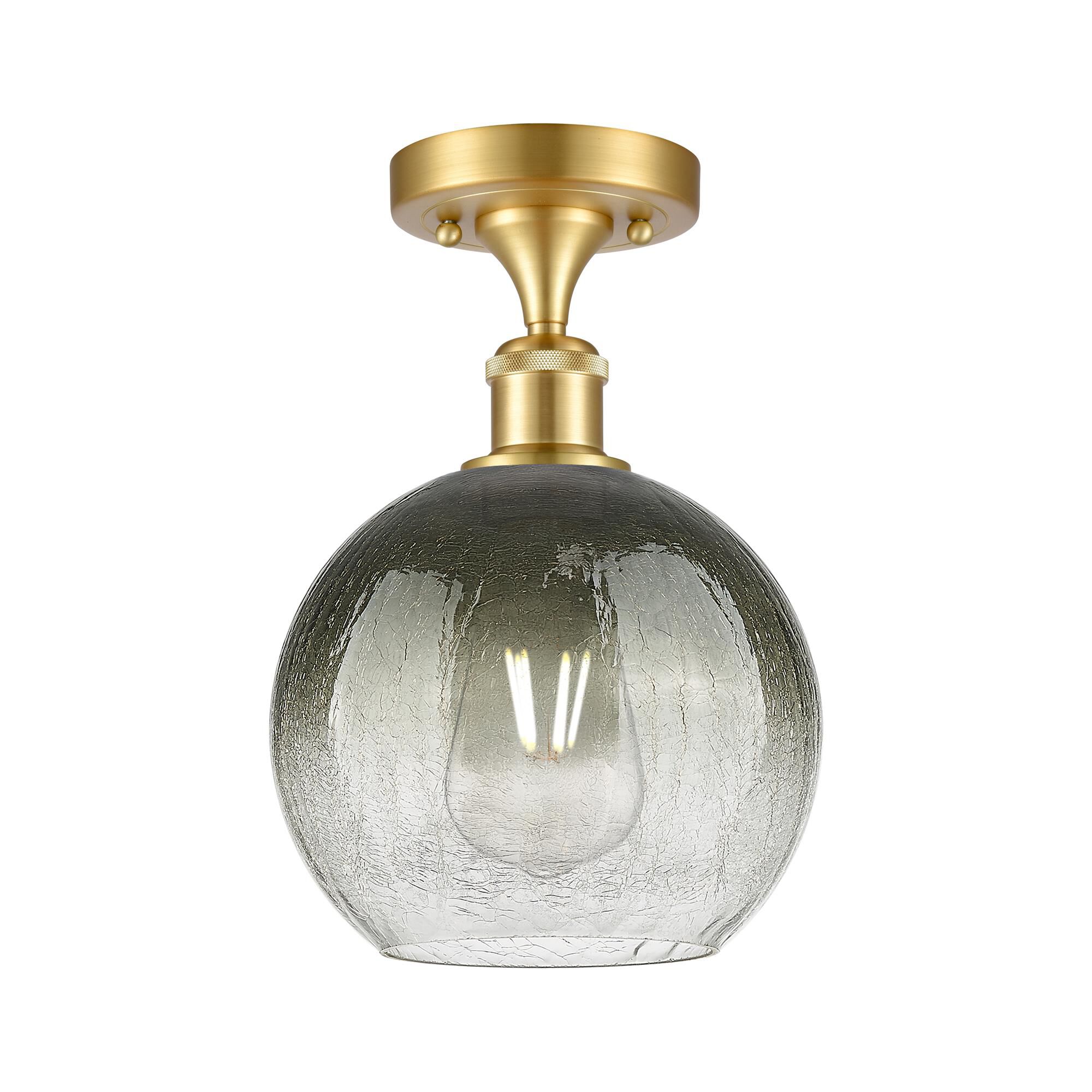 Shown in Satin Gold finish and Slate glass
