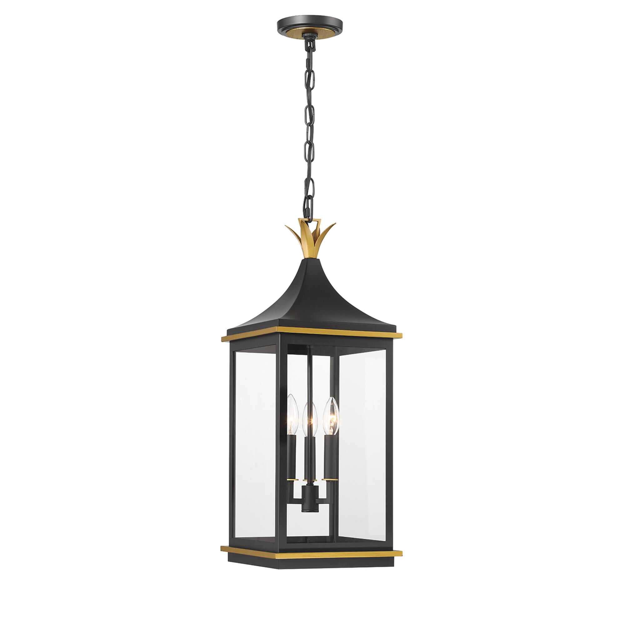 Shown in Matte Black and Textured Gold finish and Clear glass