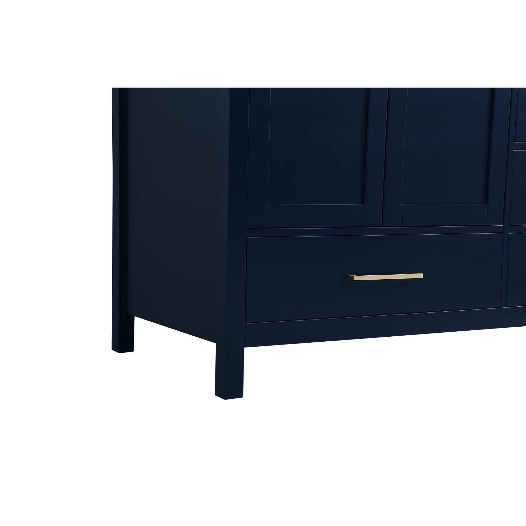 Shown in Blue And Gold With Carrara White Marble finish