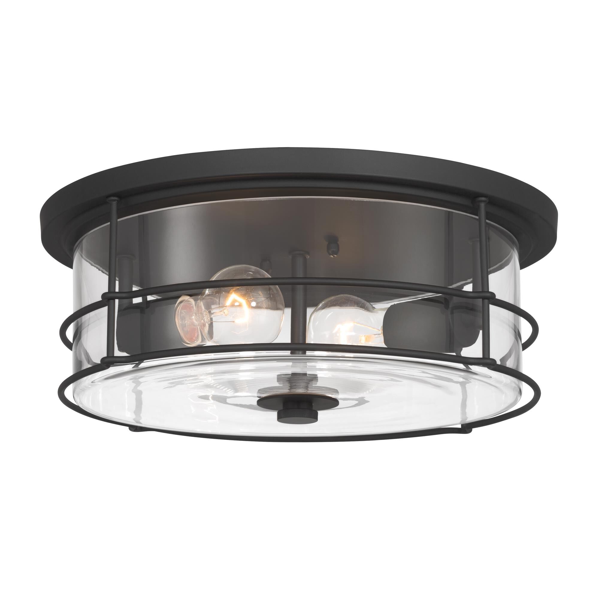 Shown in Dark Matte Black finish and Clear glass