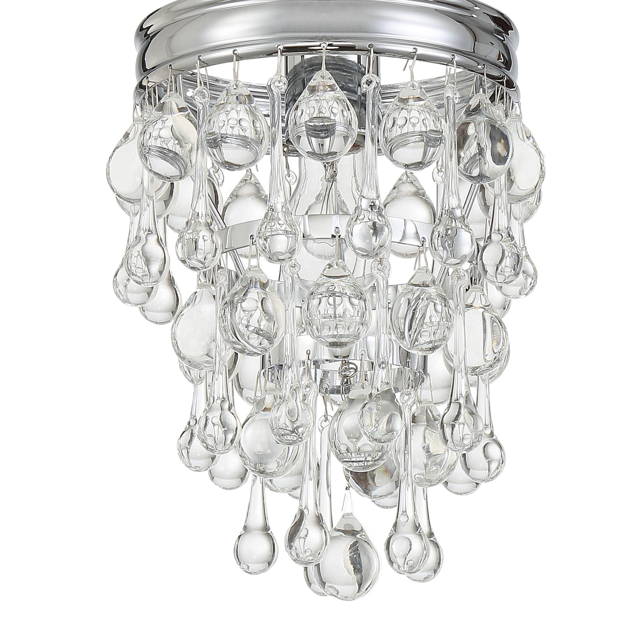 Shown in Polished Chrome finish and Clear Glass Drops crystal