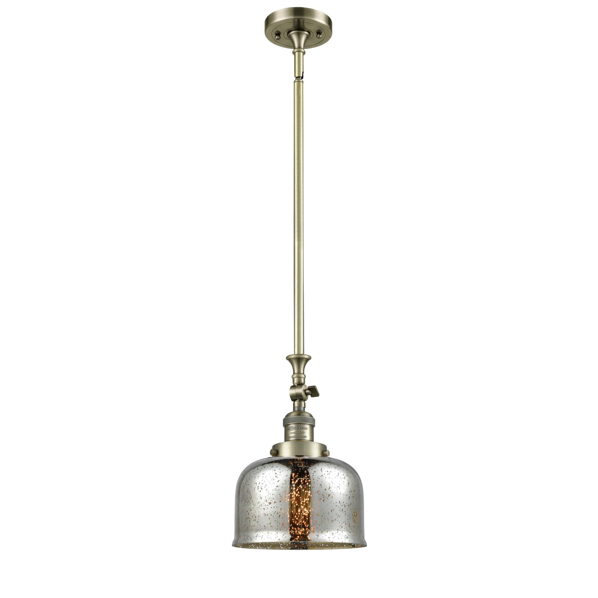 Shown in Antique Brass finish and Silver Mercury glass