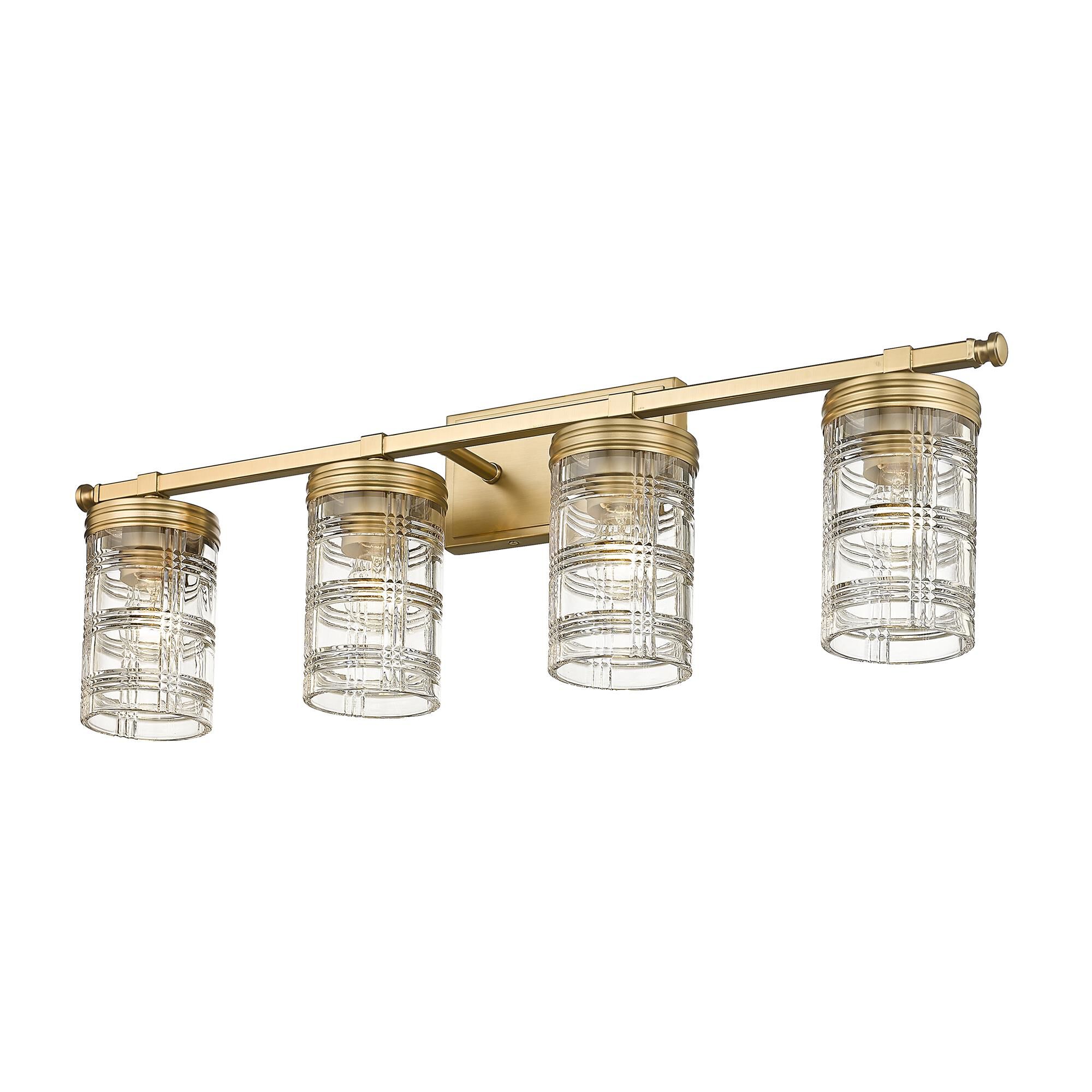 Shown in Heirloom Gold finish and Clear glass