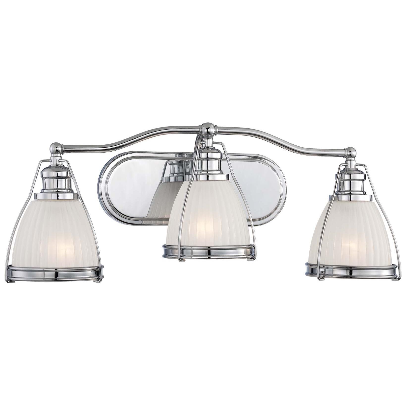 Shown in Chrome finish and Ribbed Opal glass 