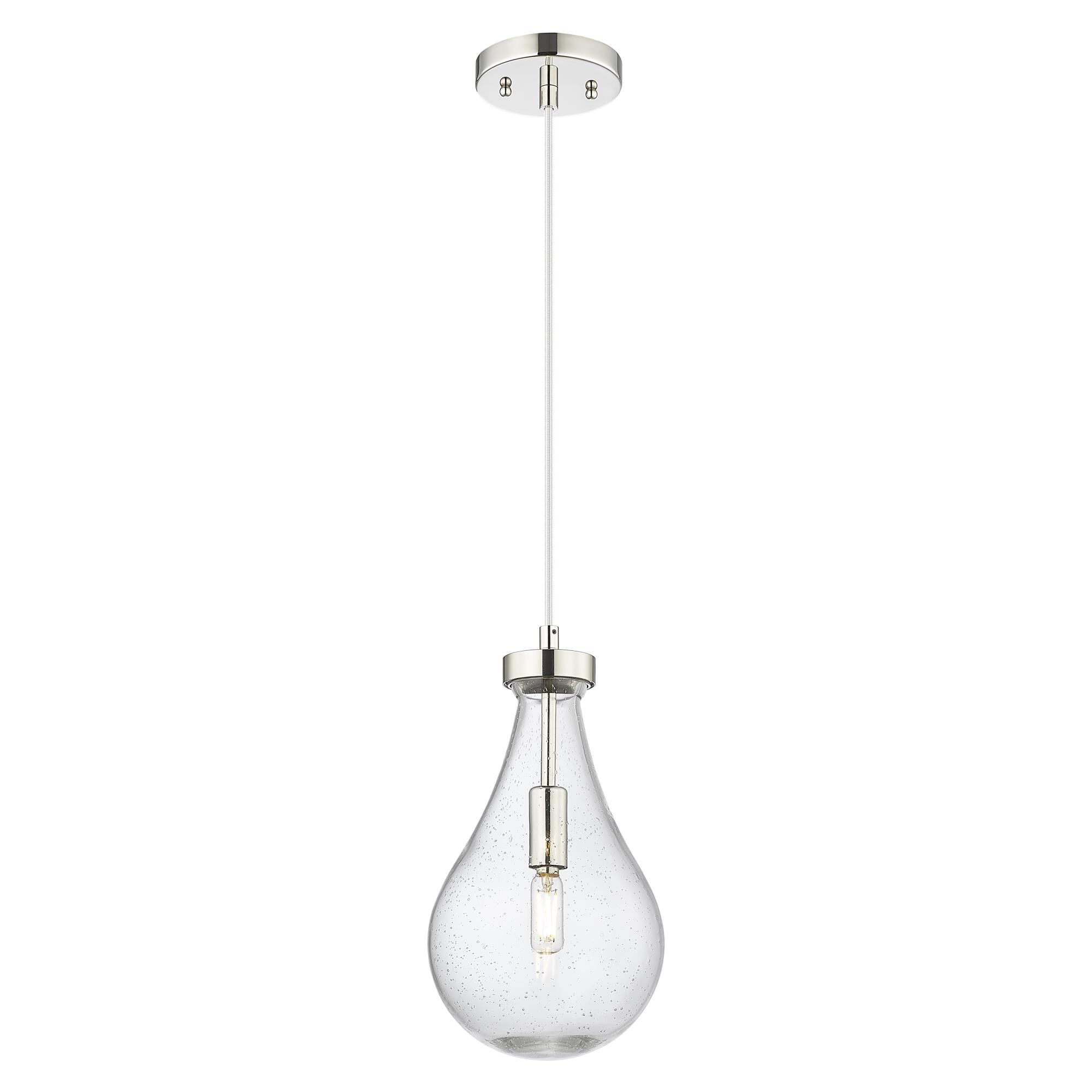 Shown in Polished Nickel finish and Seedy glass