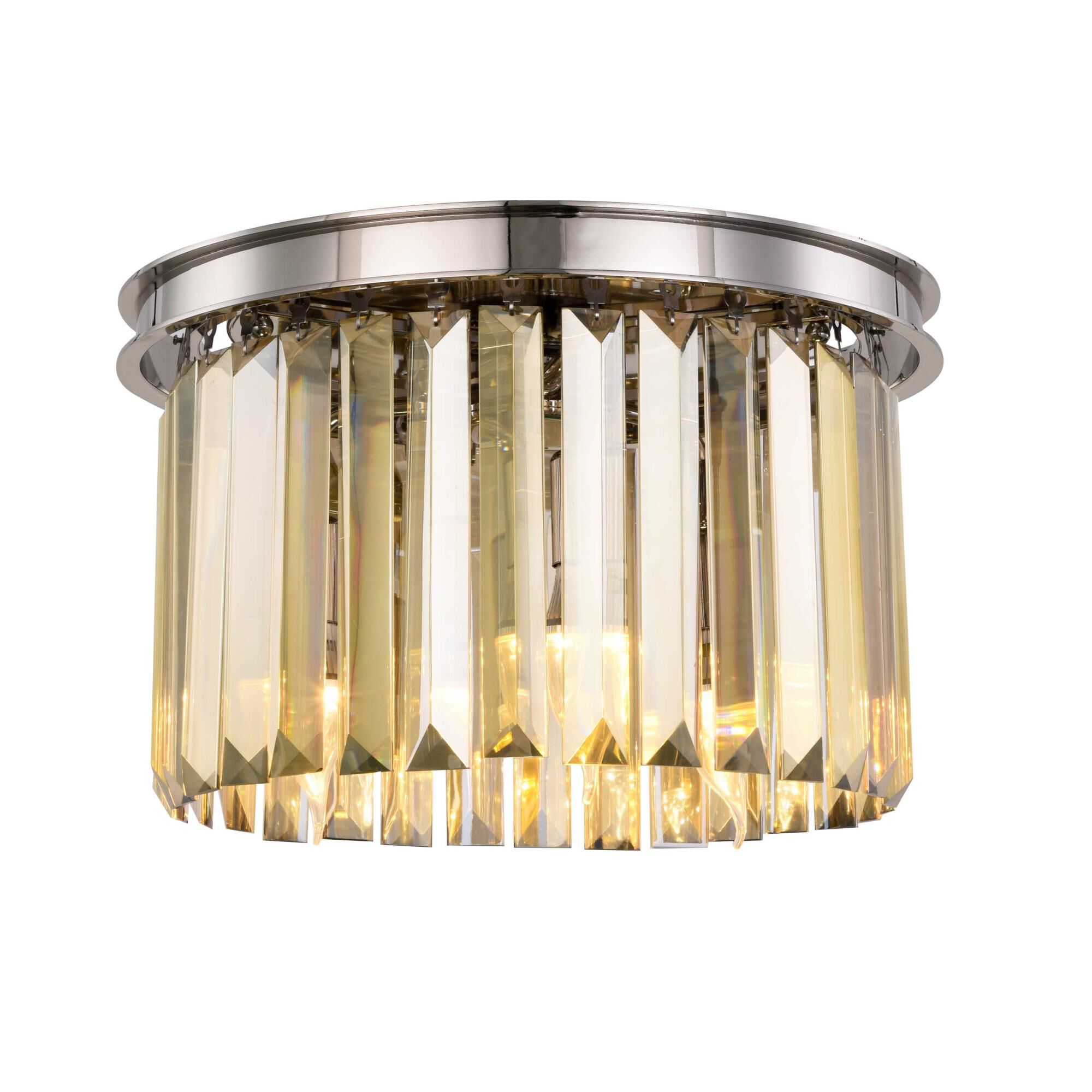 Shown in Polished Nickel finish and Royal Cut crystal and Golden Teak (Smoky) accent