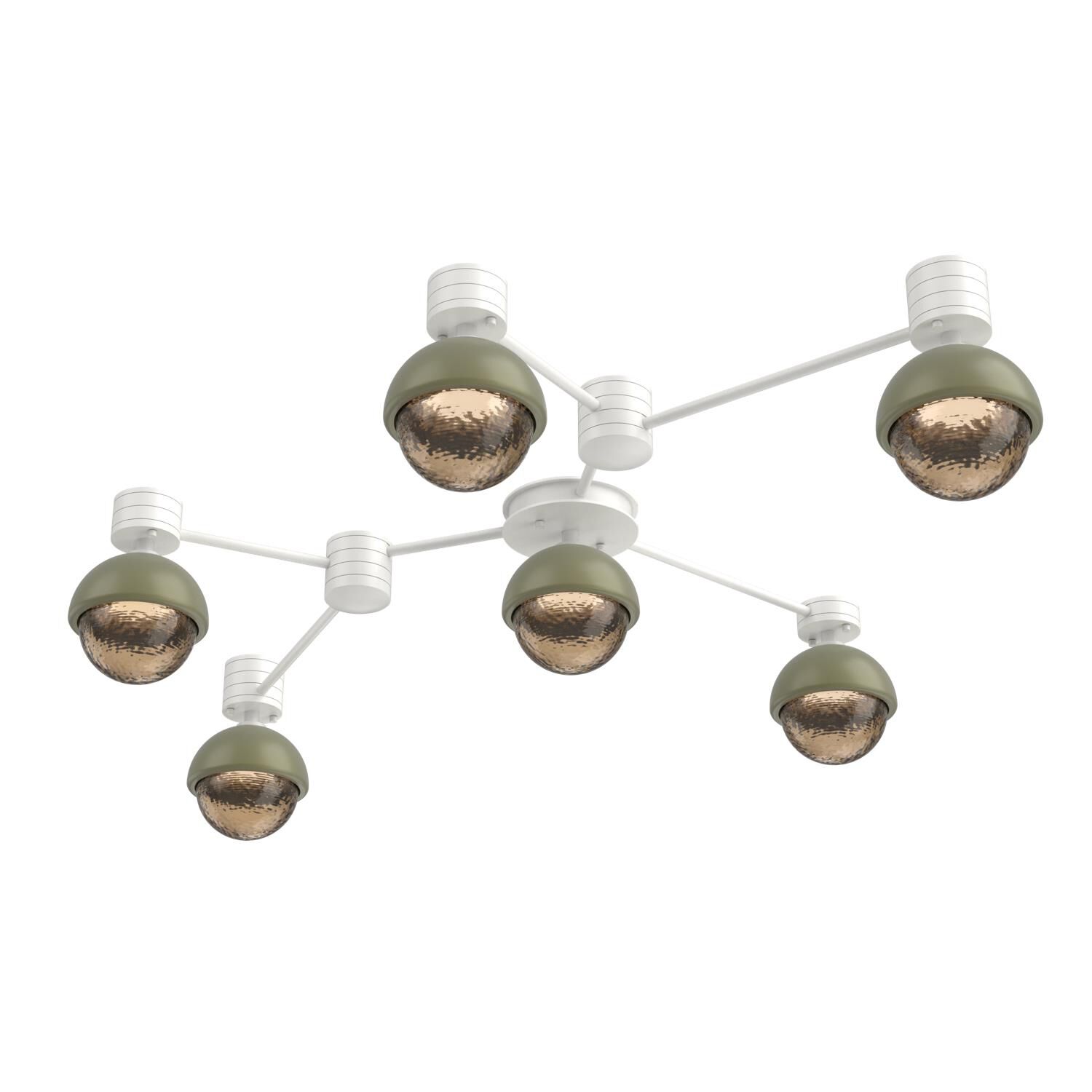 Shown in Salt White finish and Bronze glass and Sage Green accent