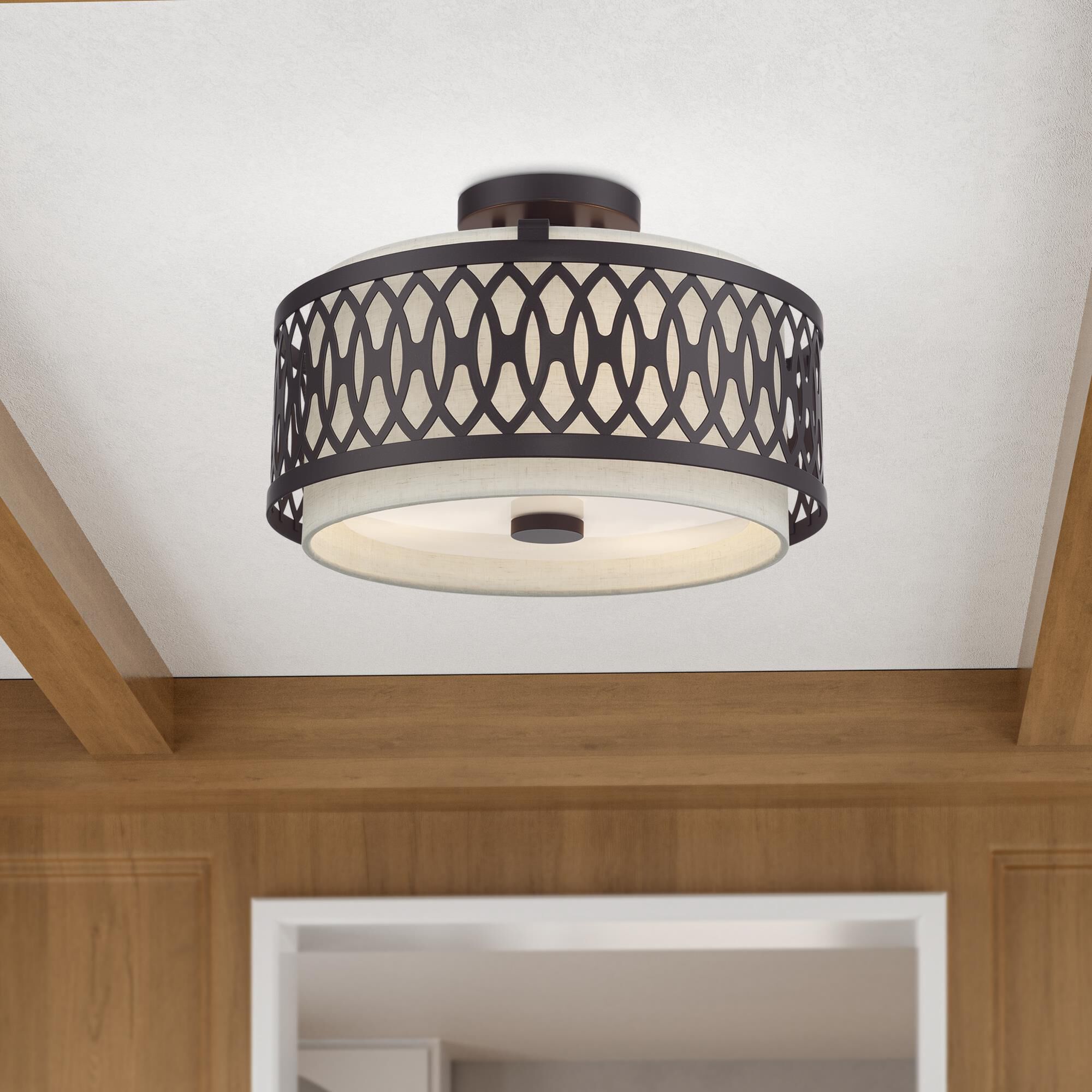 Vistaview 15 Inch Semi Flush Mount by Livex Lighting