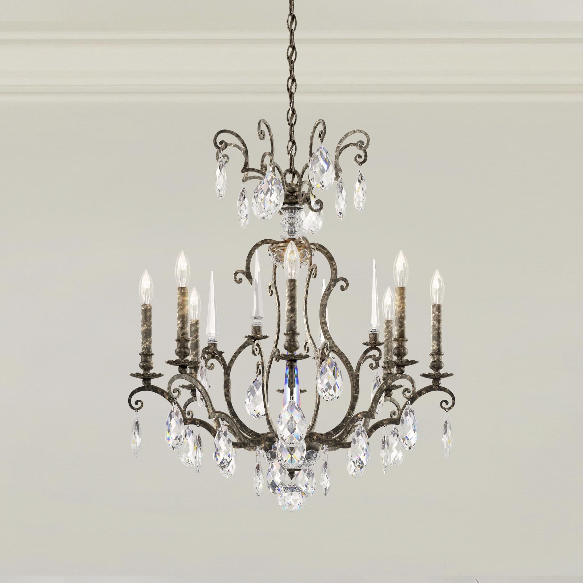 Nouveau 32 Inch 8 Light Chandelier by Schonbek
