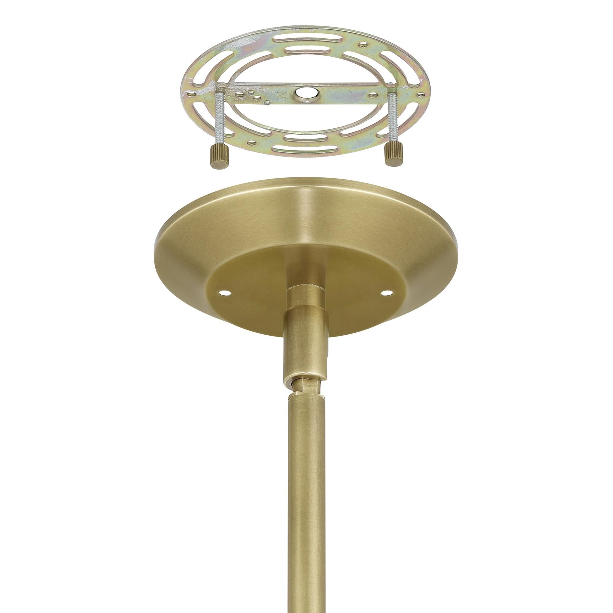 Shown in Natural Brass finish and Etched glass and Natural Brass, Matte White shade