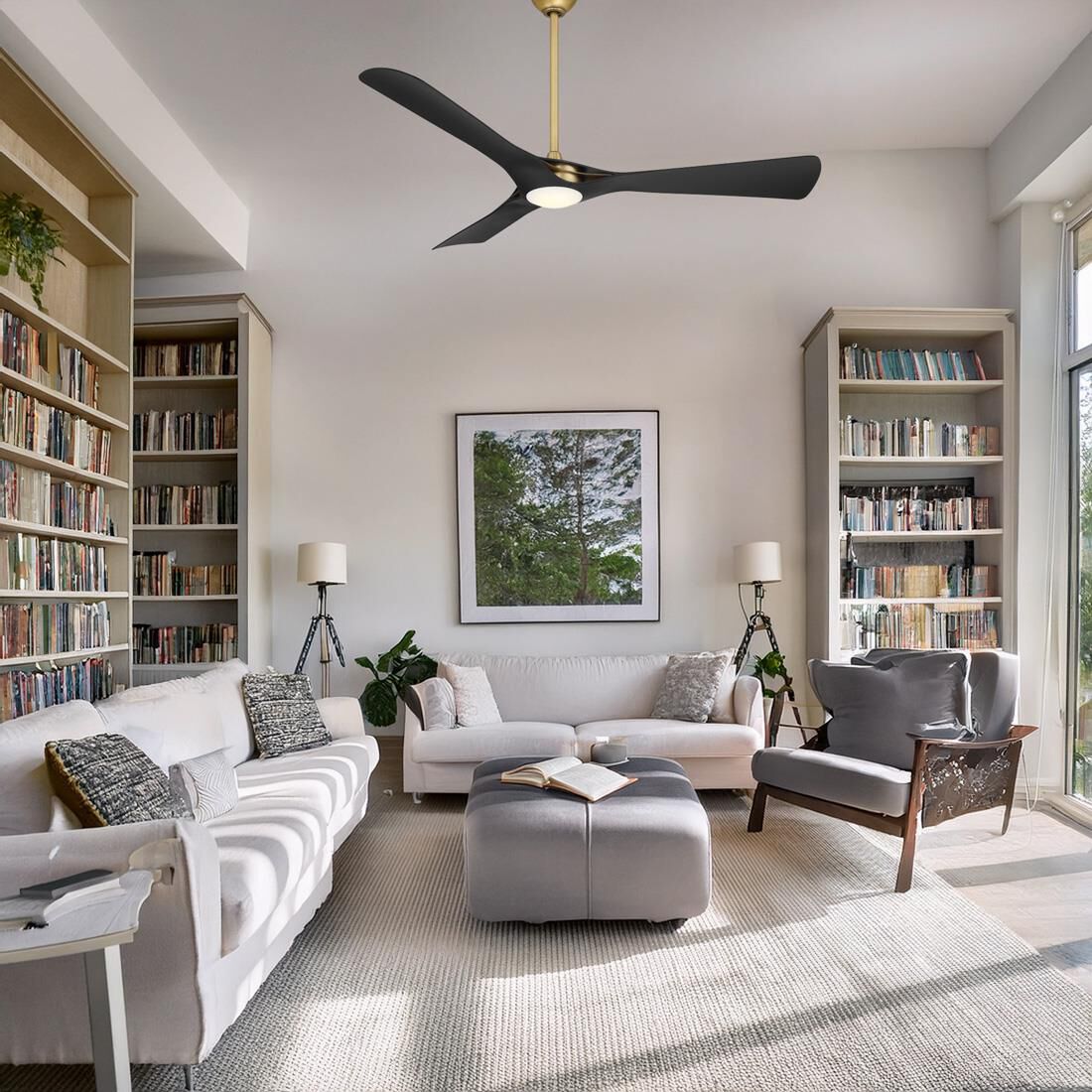 Bridge 60 Inch Ceiling Fan with Light Kit by Minka Aire