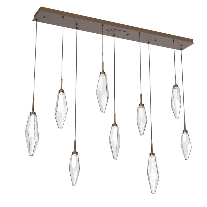 Rock Crystal Linear Suspension Light by Hammerton Studio