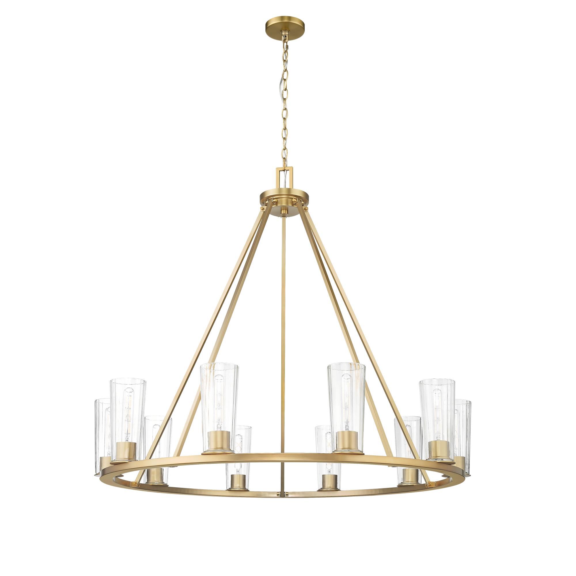 Shown in Modern Gold finish and Clear glass and Clear shade