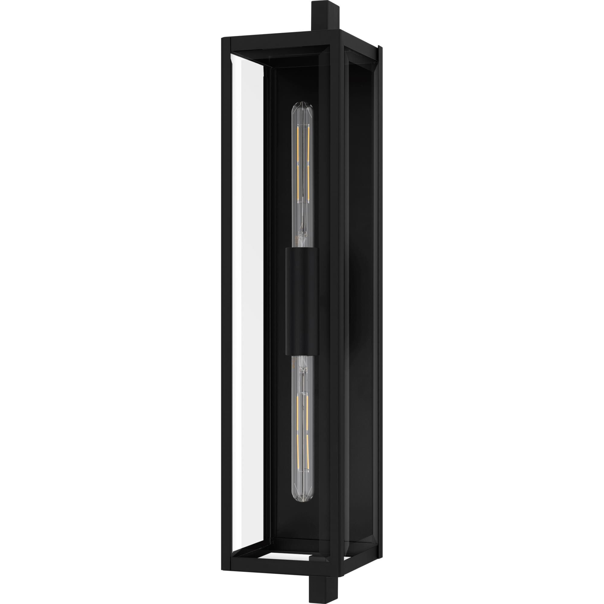 Shown in Matte Black finish and Clear Beveled Glass shade