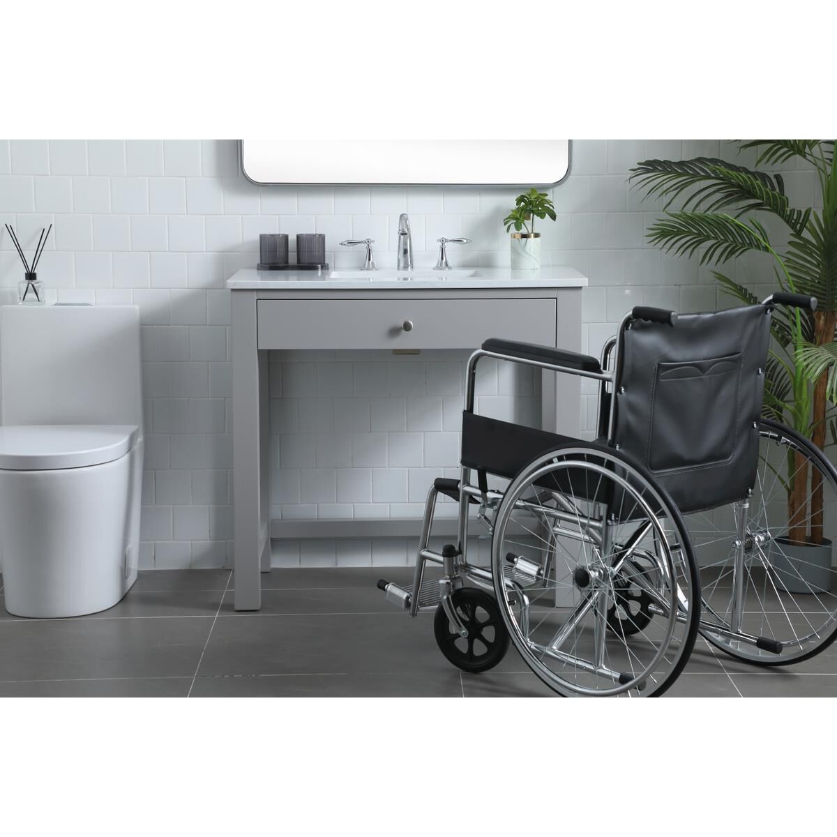 Shown in Grey finish