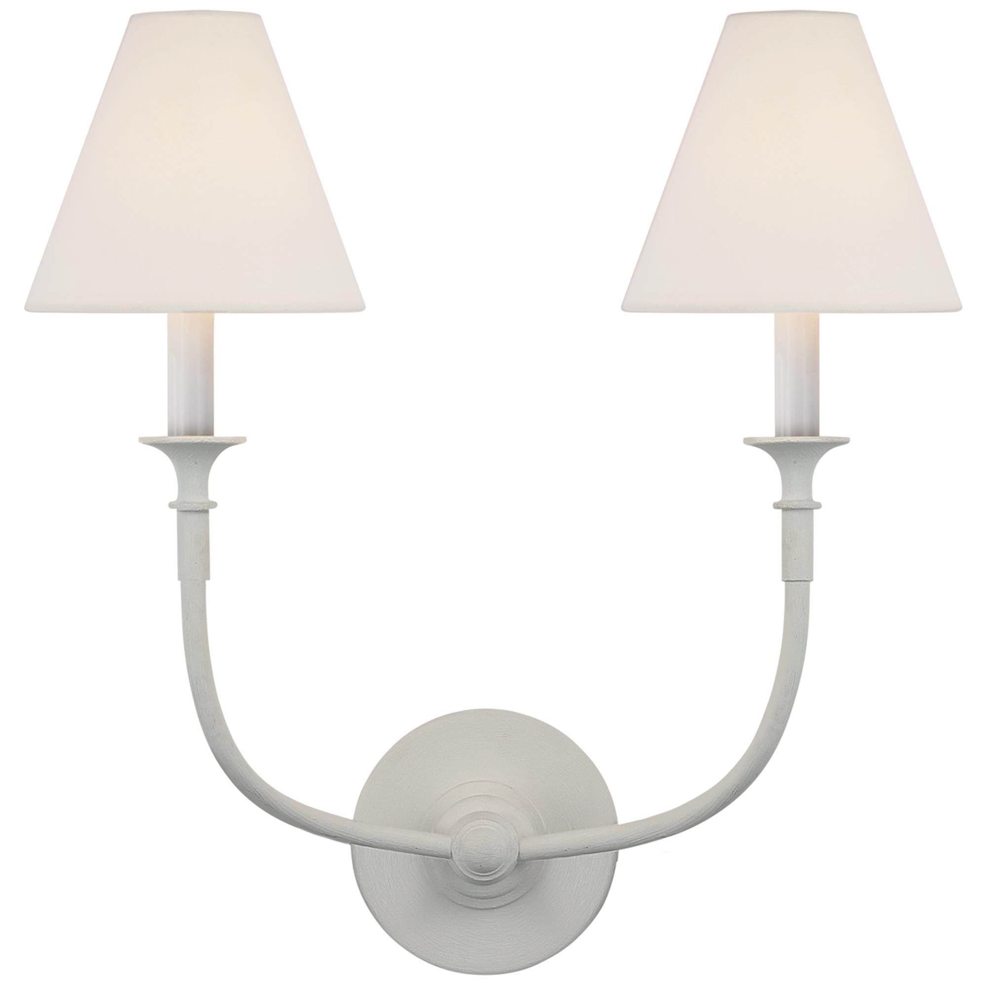 Shown in Plaster White finish and Linen shade