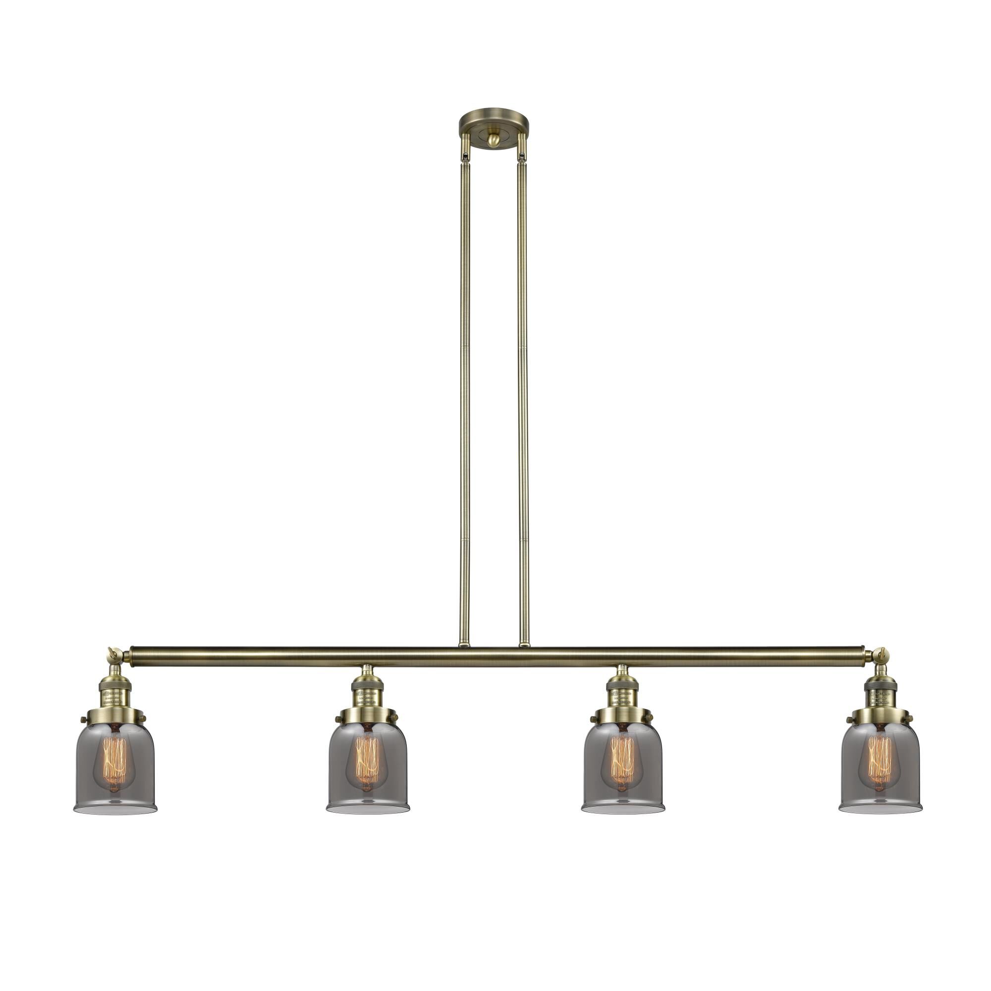 Shown in Antique Brass finish and Plated Smoked glass