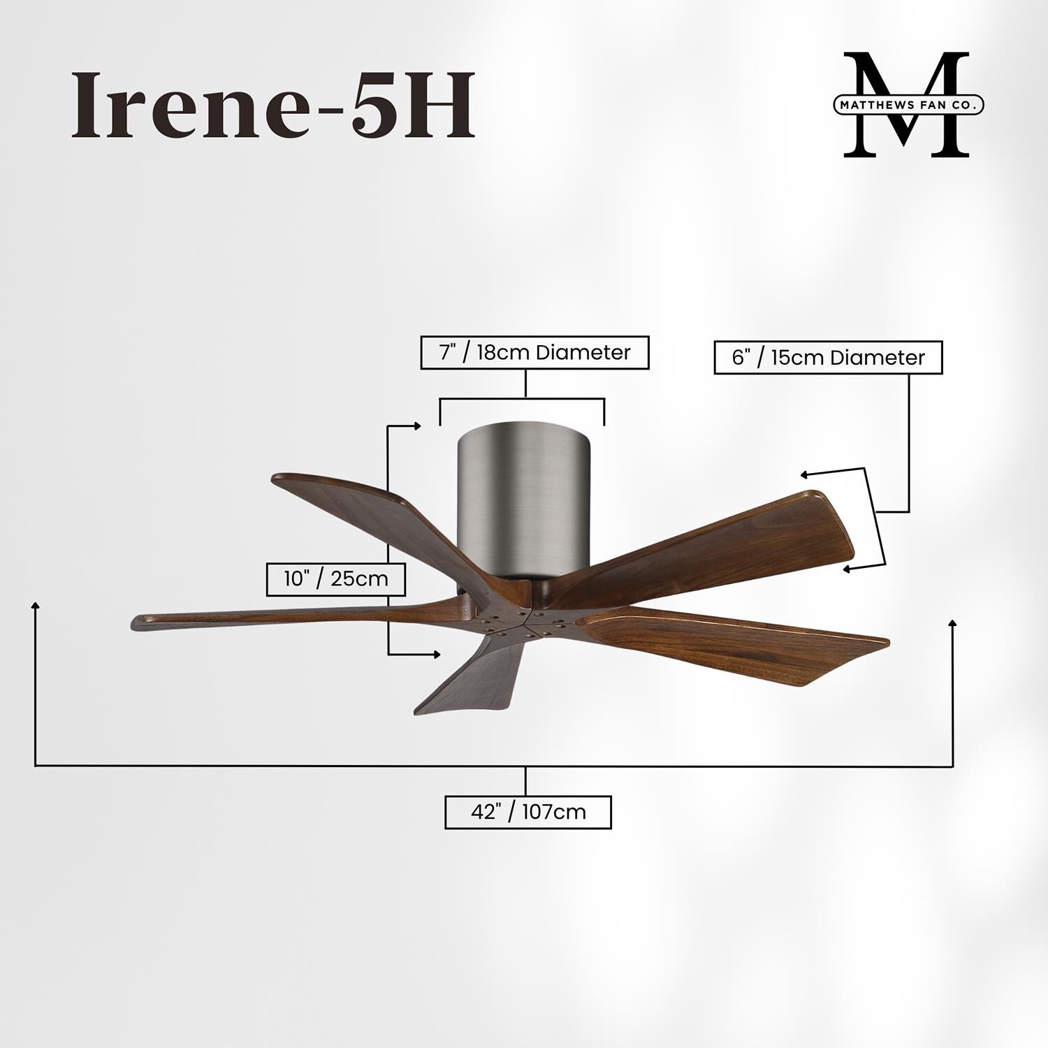 Irene 42 Inch Flush Mount Fan by Matthews Fan Company