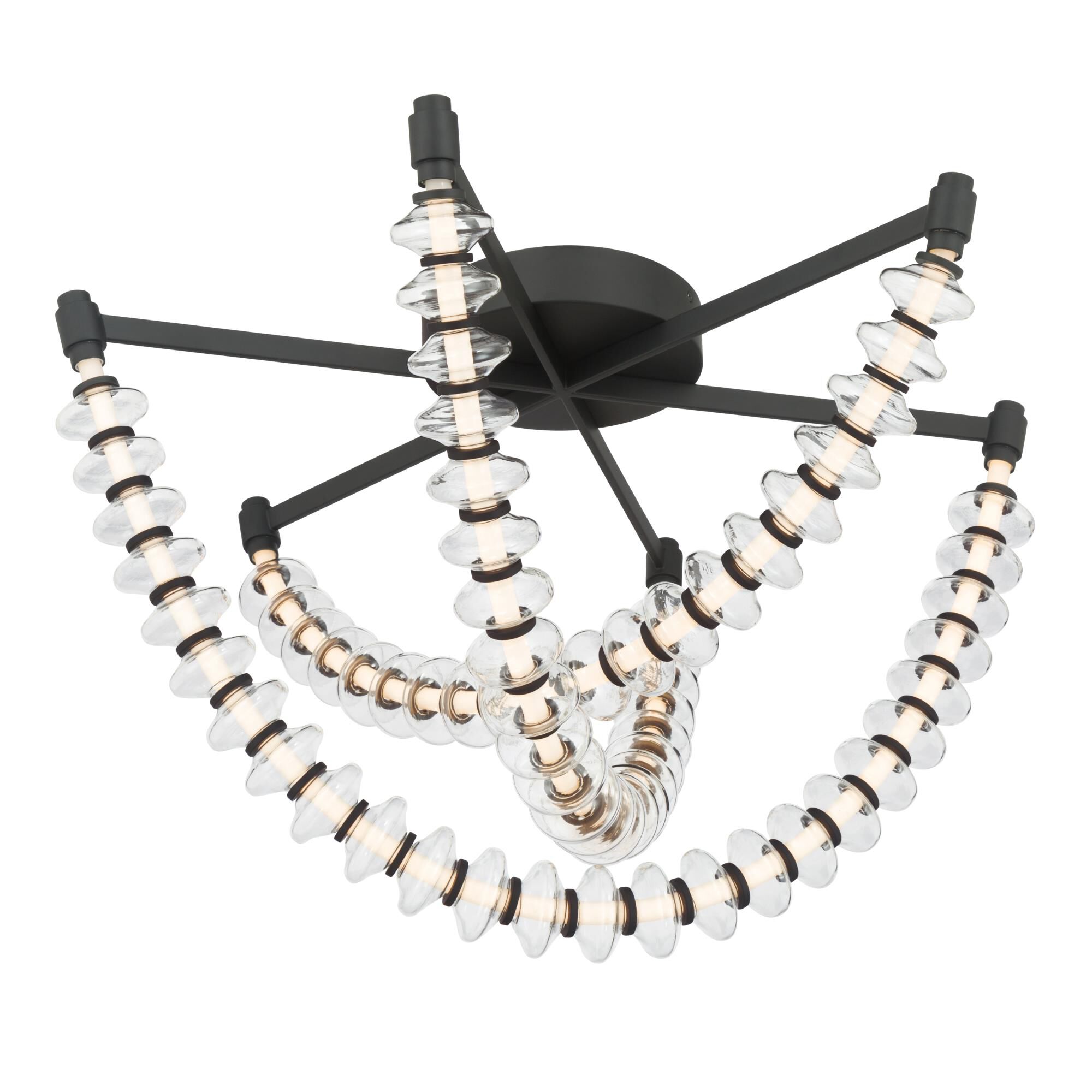 Shown in Dark Matte Black finish and Clear glass