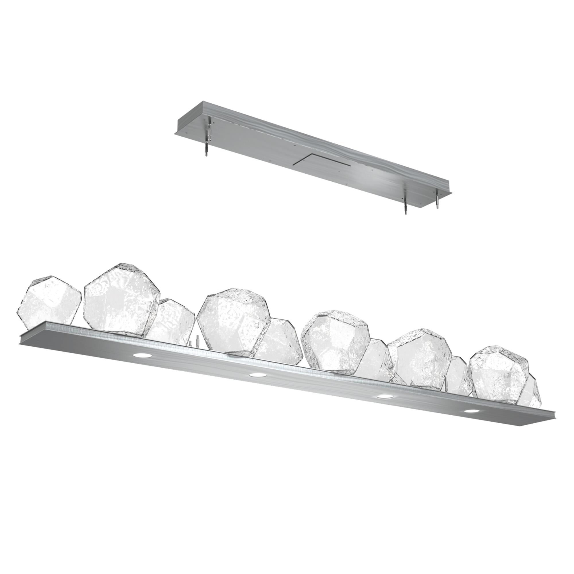 Shown in Satin Nickel finish and Clear glass