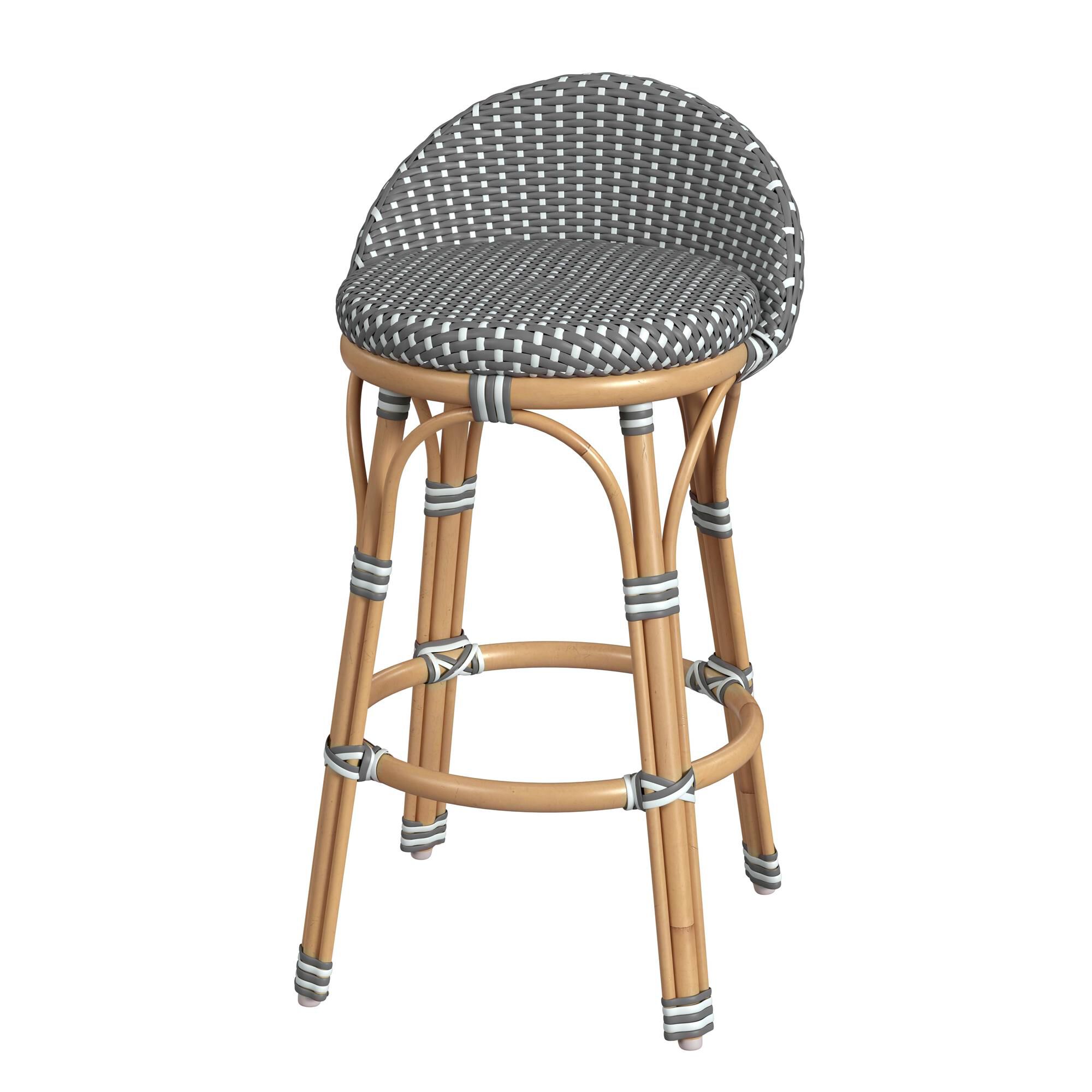 Shown in Gray, White Dot and Natural Rattan Frame finish