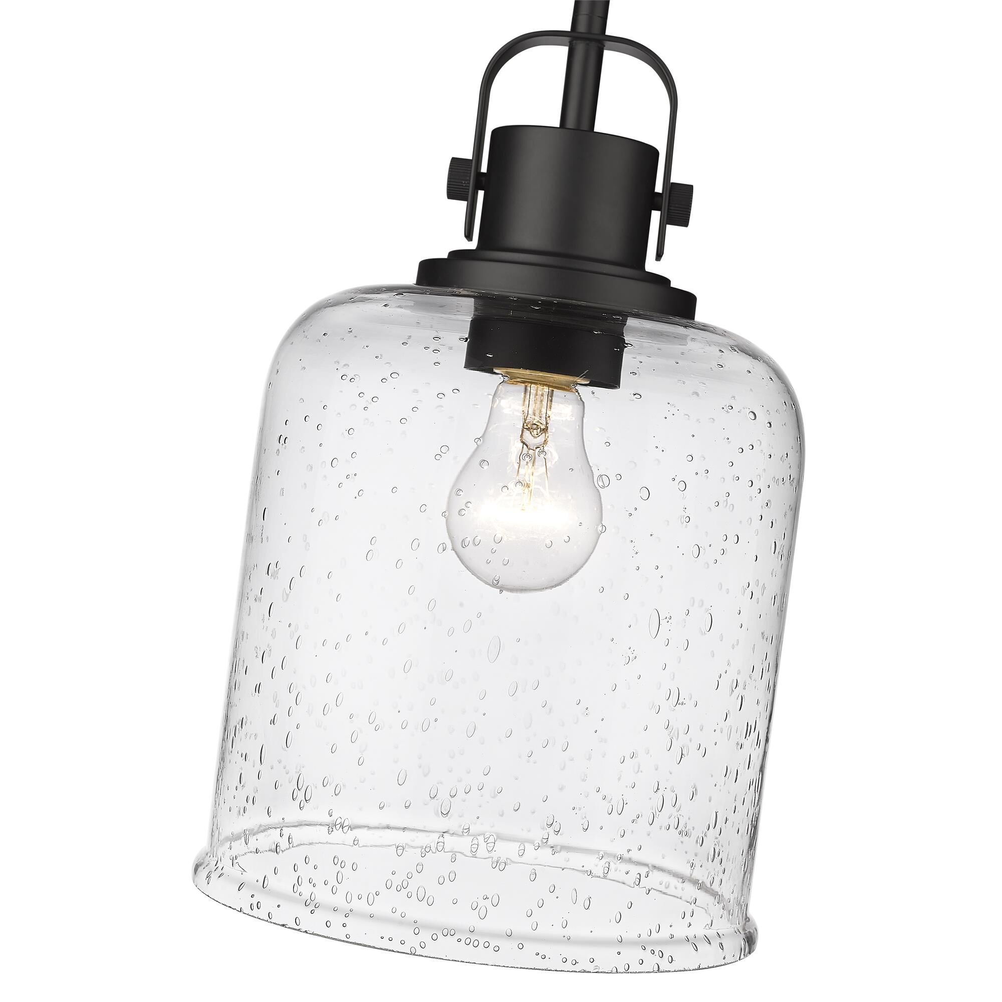 Shown in Matte Black finish and Glass shade