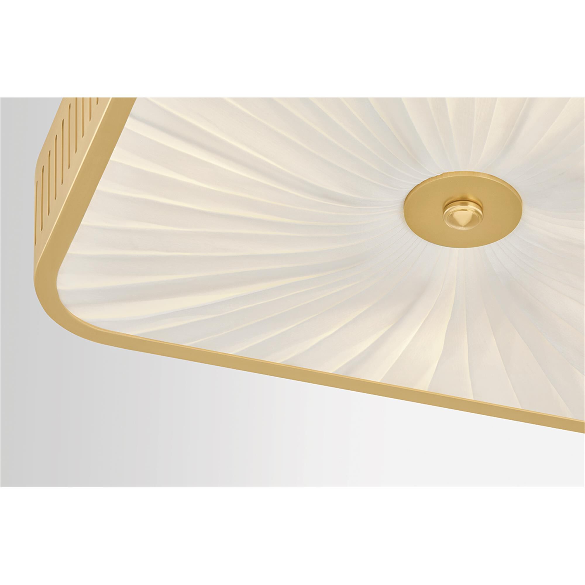 Shown in Aged Brass finish and Ivory Silk shade