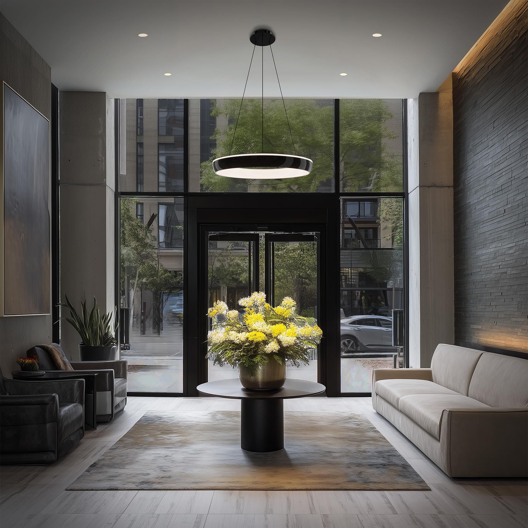Ringwall 33 Inch Large Pendant by dweLED