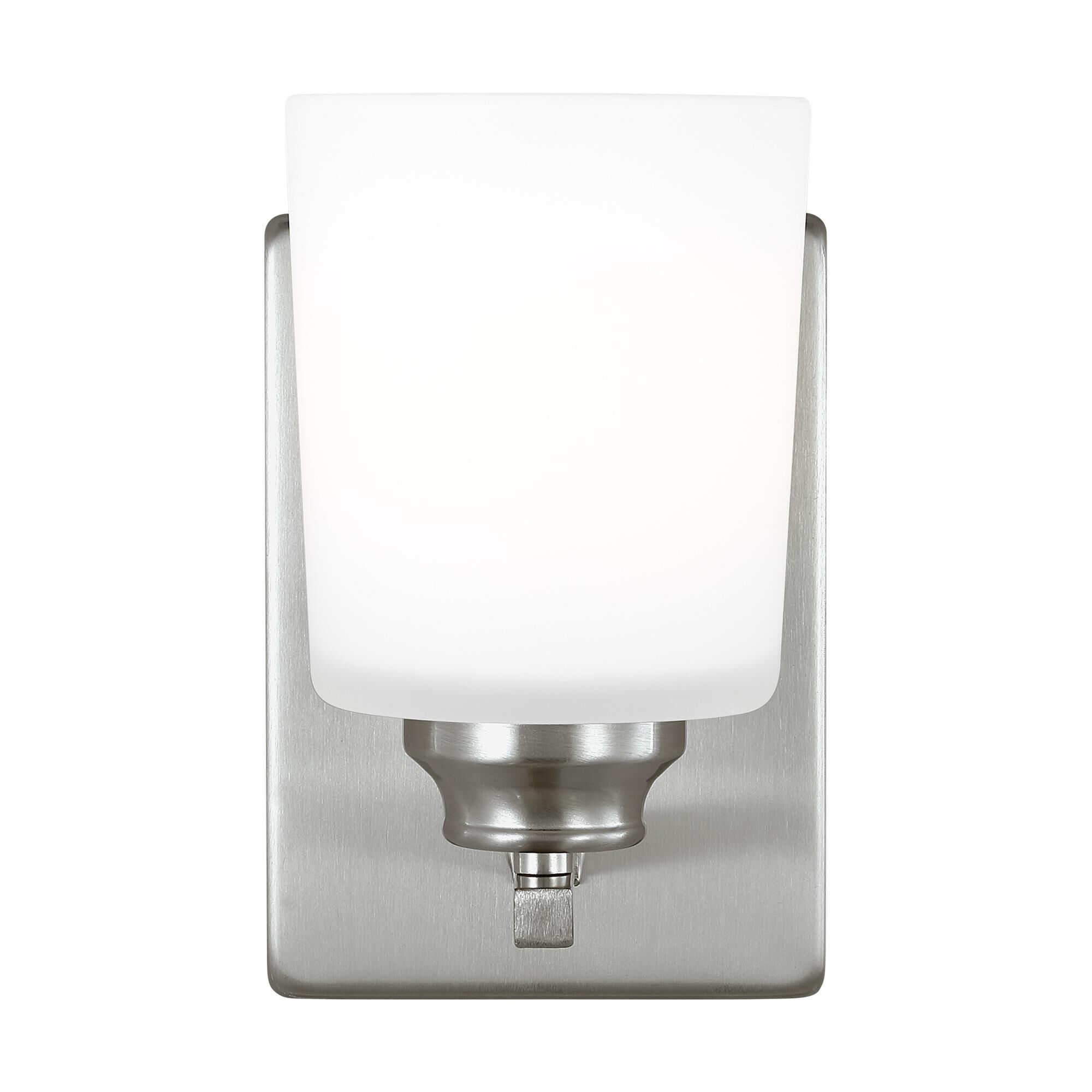 Shown in Brushed Nickel finish and Etched / White Inside Glass shade