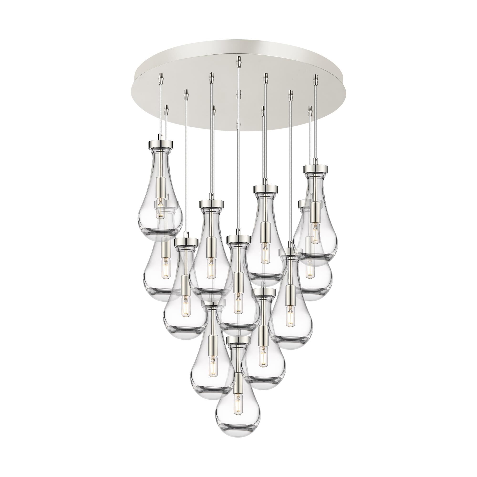 Shown in Polished Nickel finish and Clear glass and Clear Glass shade