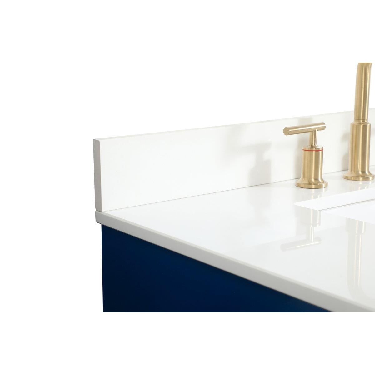 Shown in Blue finish and With Backsplash accent