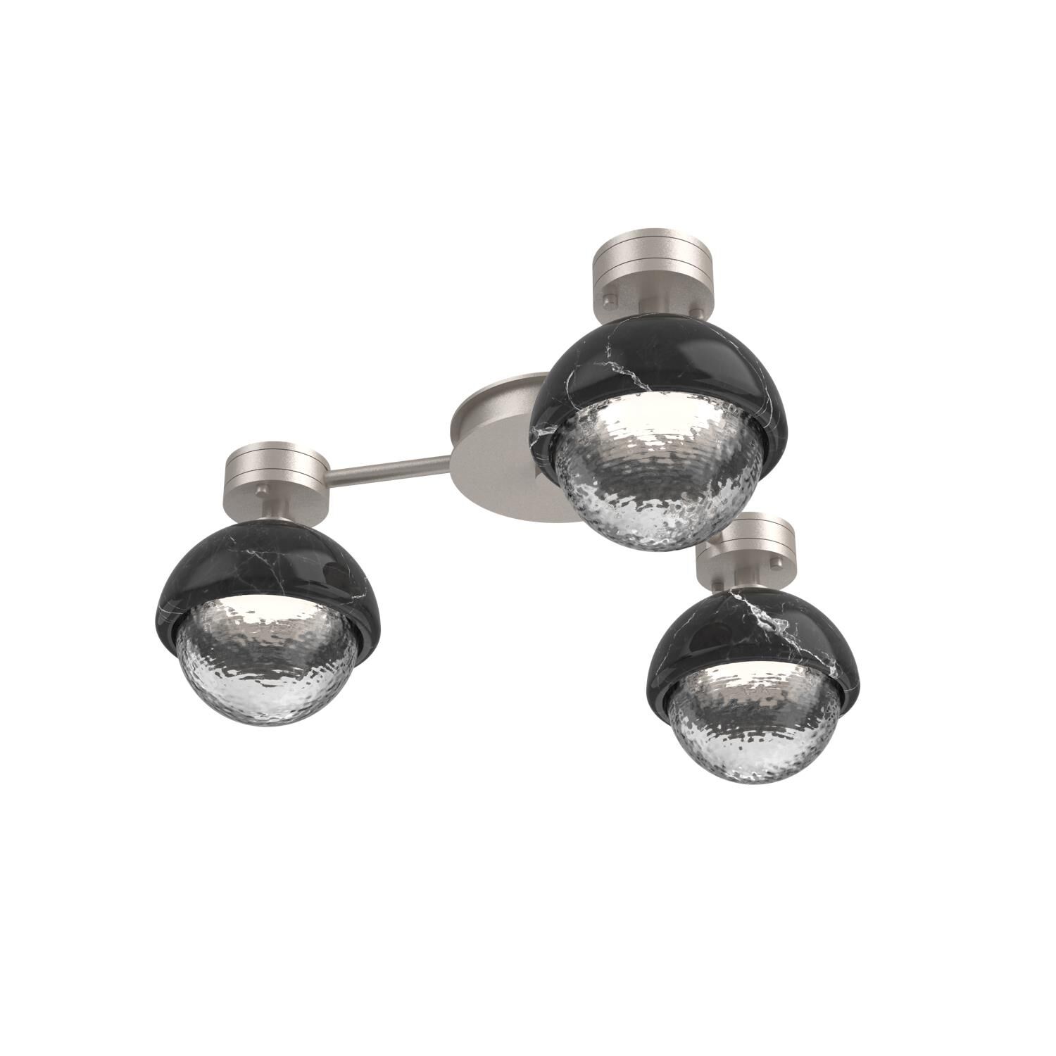 Shown in Beige Silver finish and Clear glass and Black Marble accent