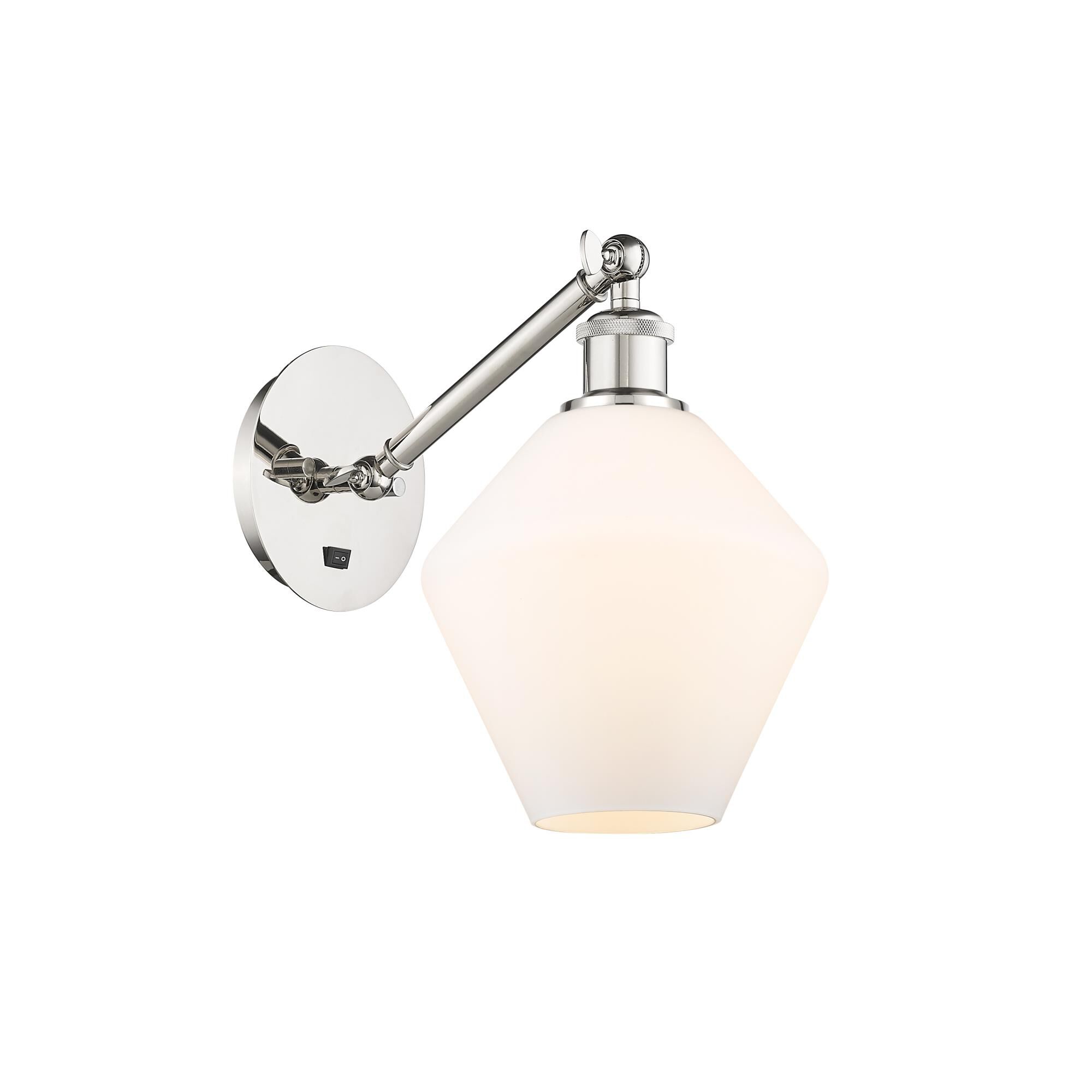 Shown in Polished Nickel finish and Cased Matte White Cindyrella 8